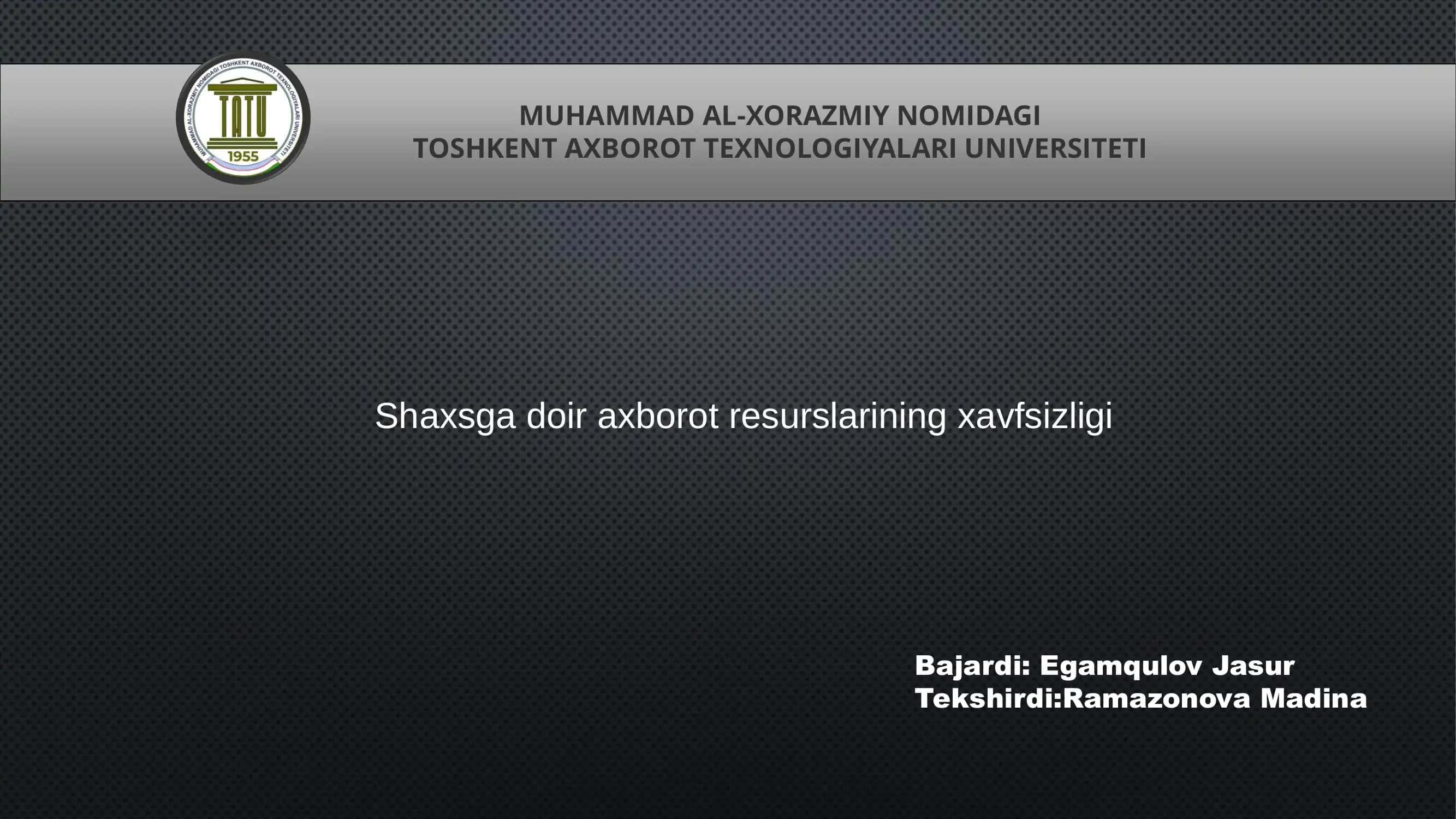 Kiberxavfsizlik Asoslari 1