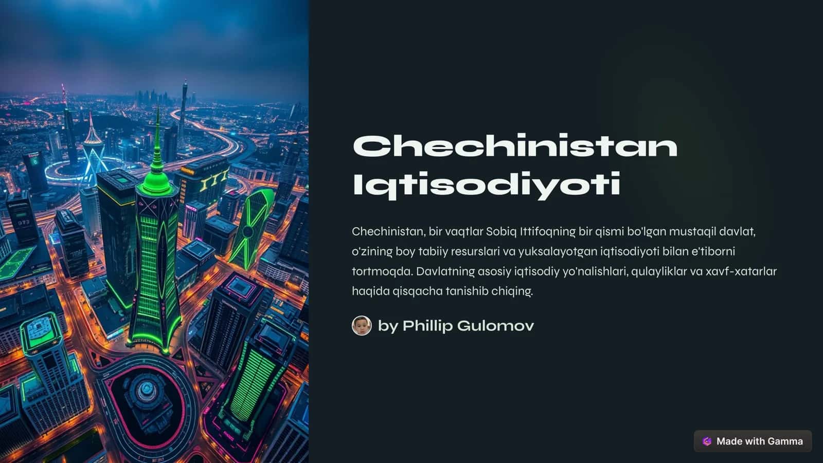 Chechinistan Iqtisodiyoti 1