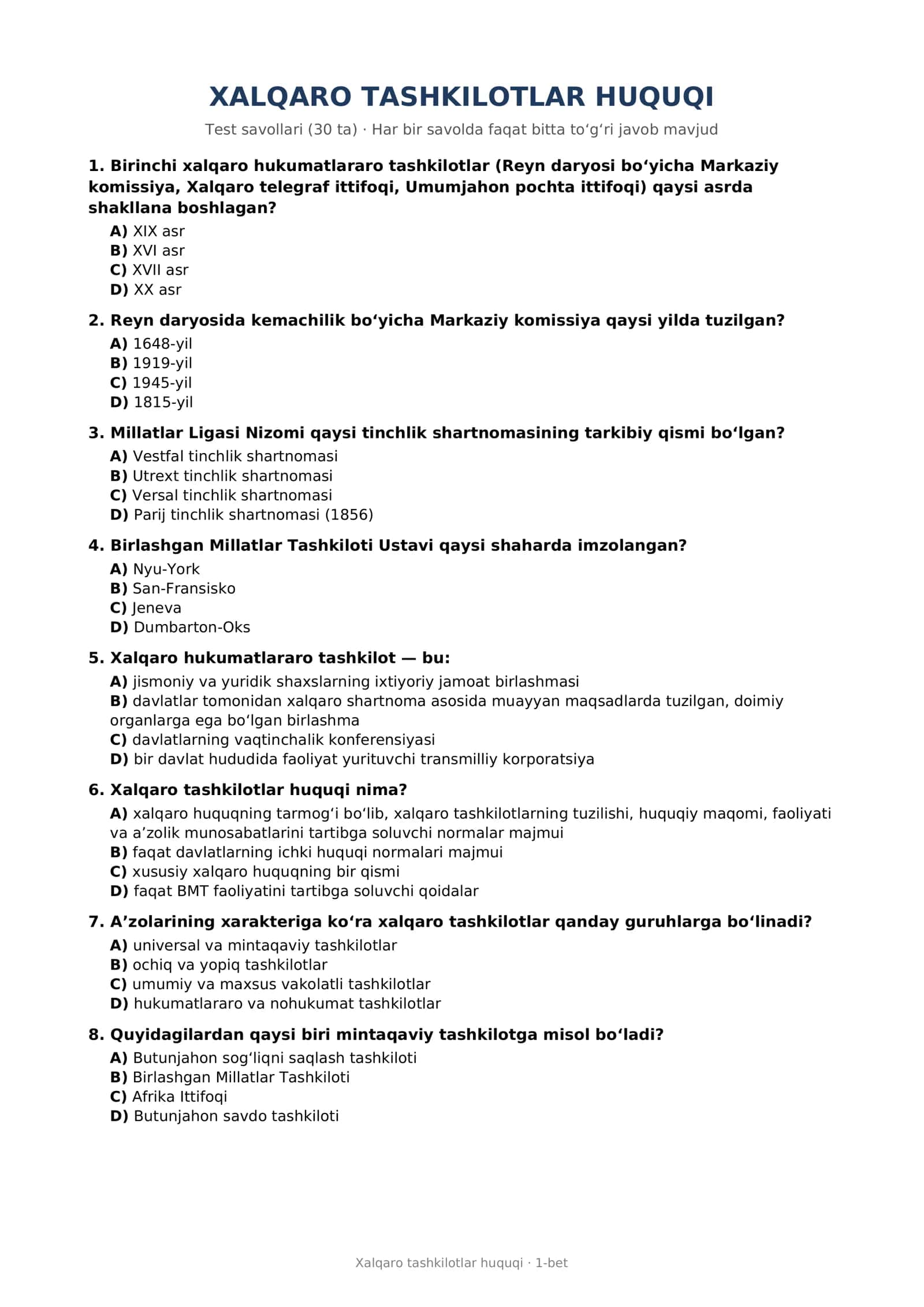 Xalqaro tashkilotlar huquqi 1
