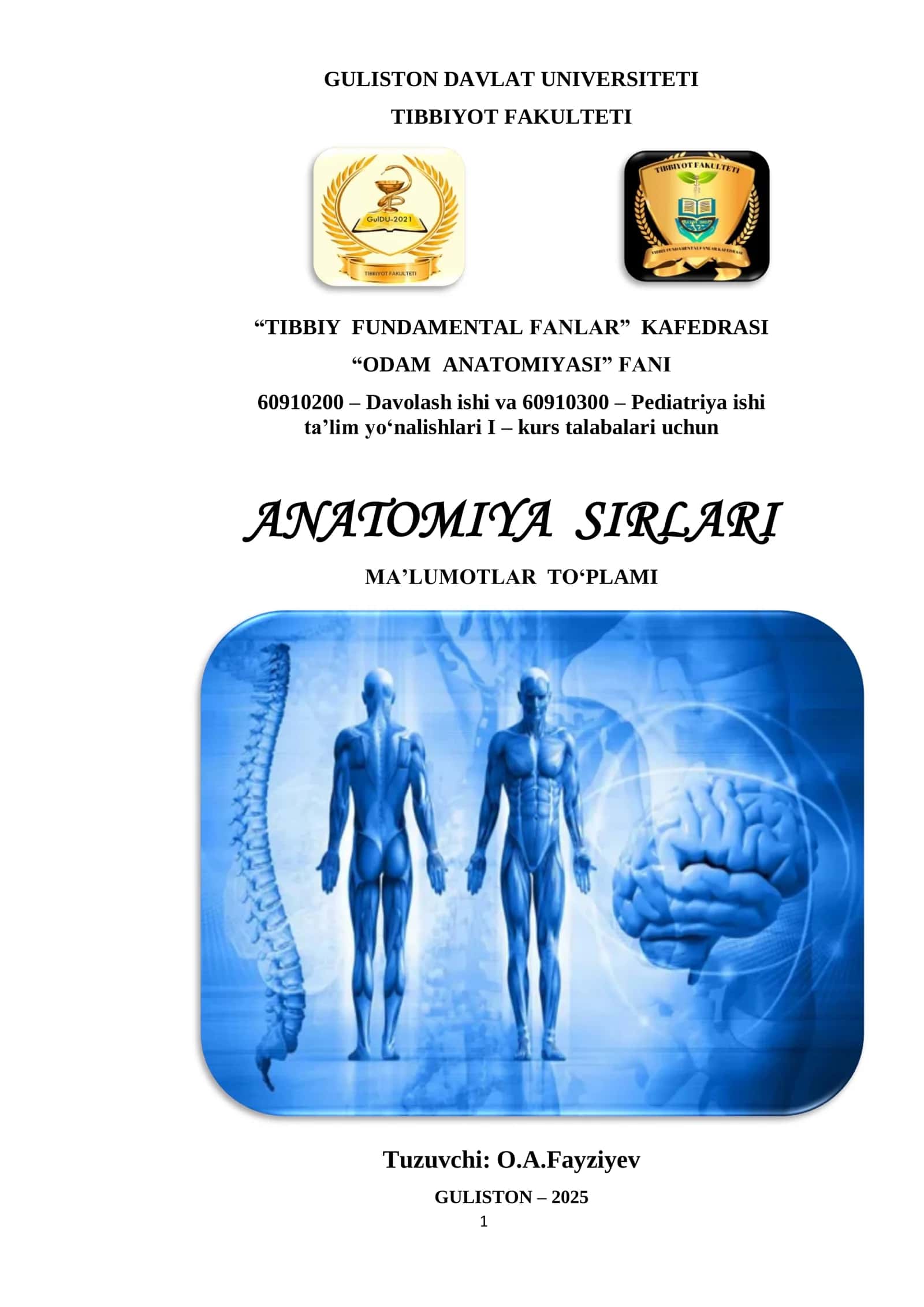ODAM ANATOMIYASI SIRLARI 1