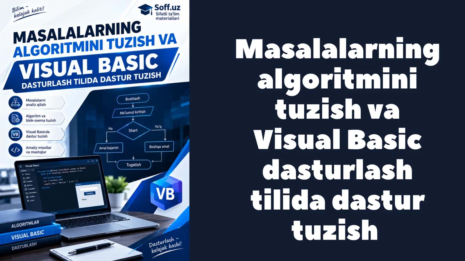 Masalalarning algoritmini tuzish va Visual Basic dasturlash tilida dastur tuzish 1