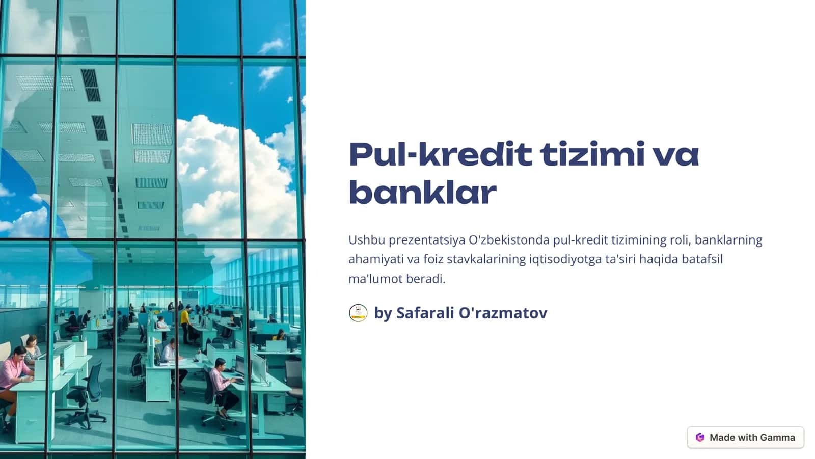 Pul-kredit tizimi va banklar 1