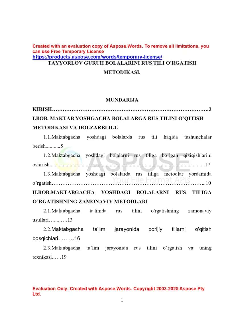 Tayyorlov guruh bolalarini rus tili o‘rgatish metodikasi 1
