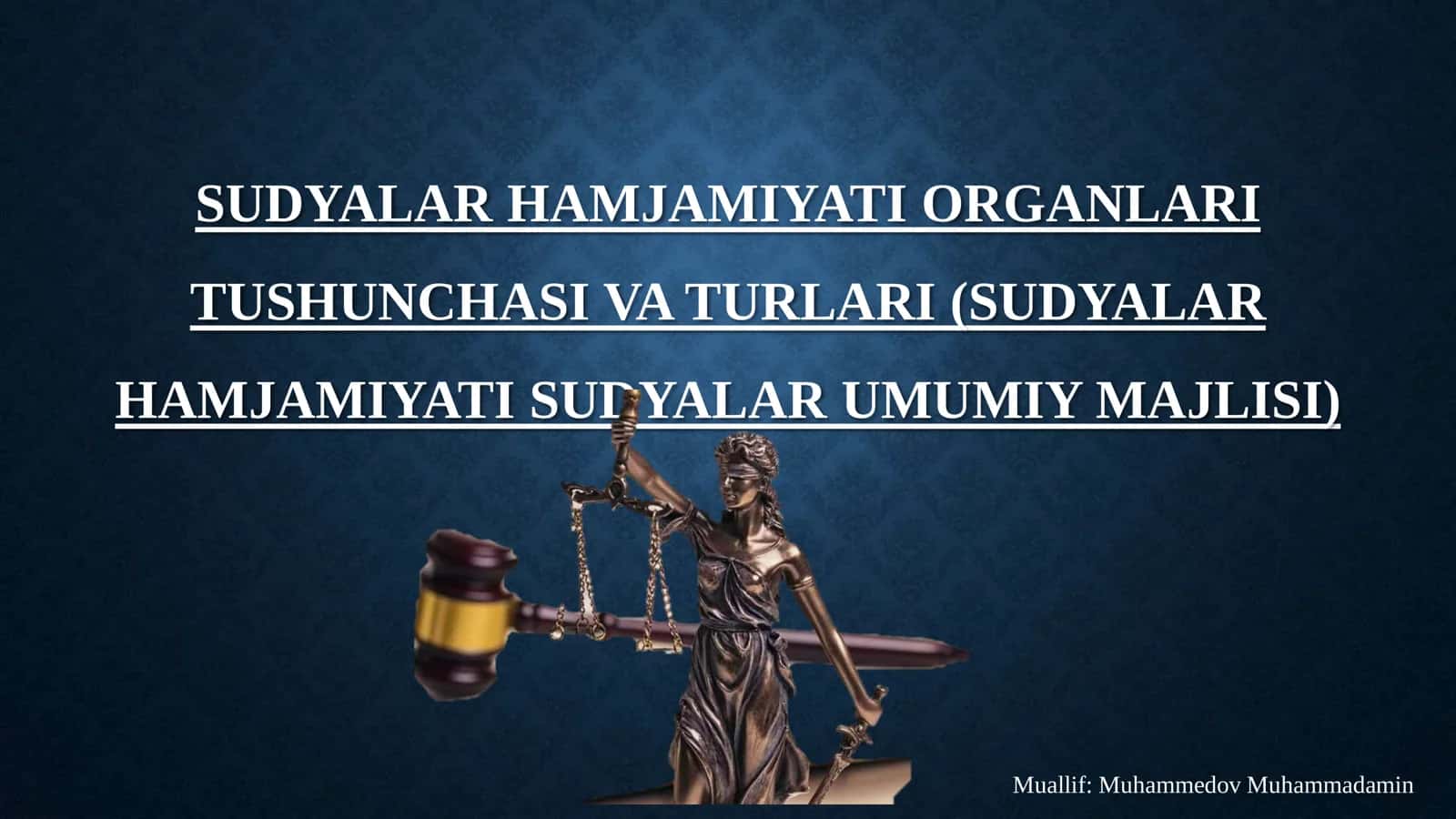 SUDYALAR HAMJAMIYATI ORGANLARI TUSHUNCHASI VA TURLARI 1