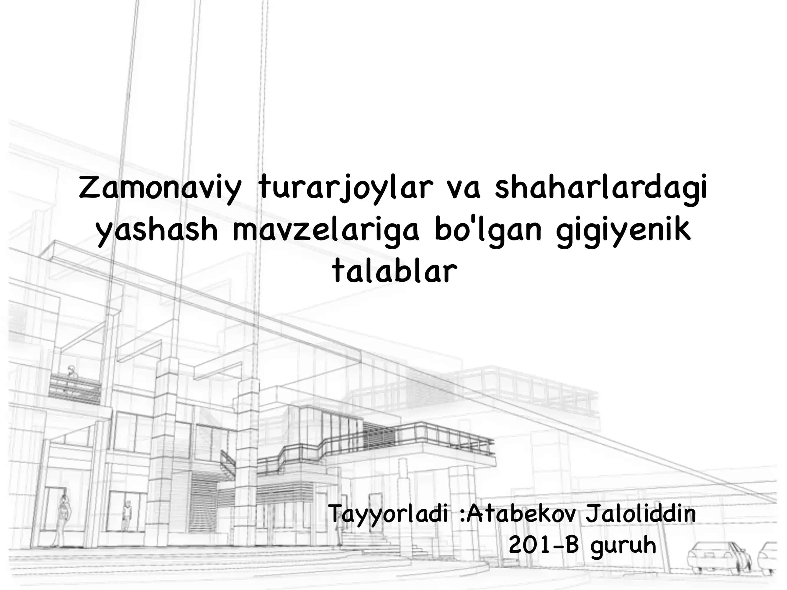 Turar joy tuzulishi gigienasi 1