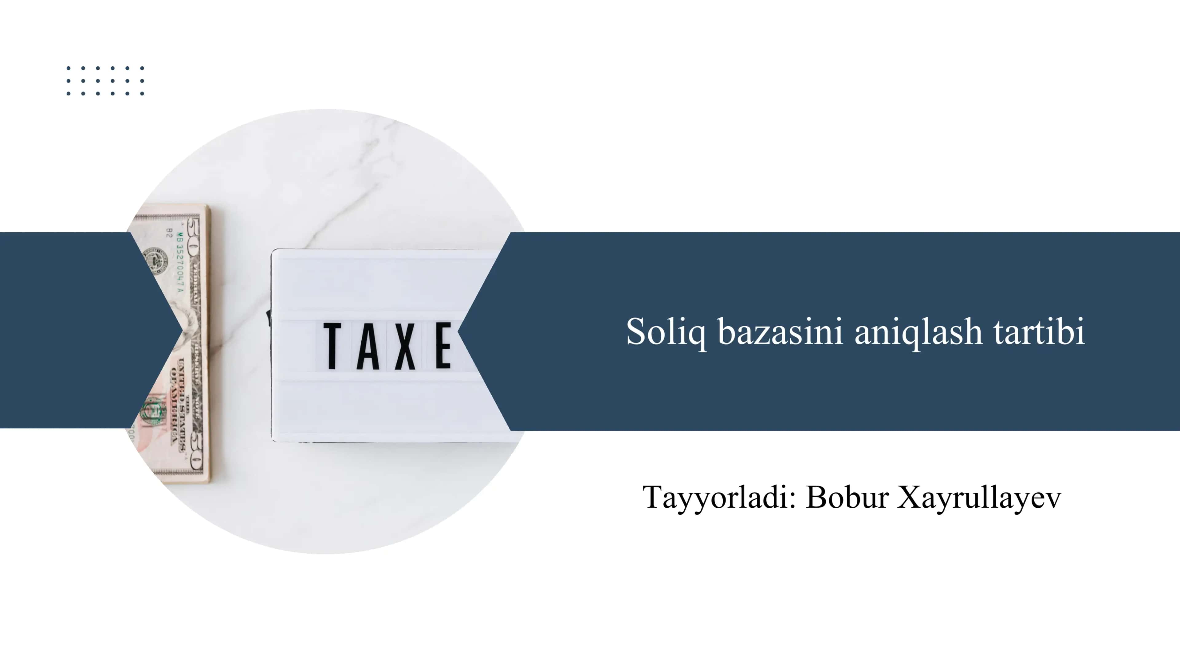 Soliq bazasini aniqlash tartibi 1