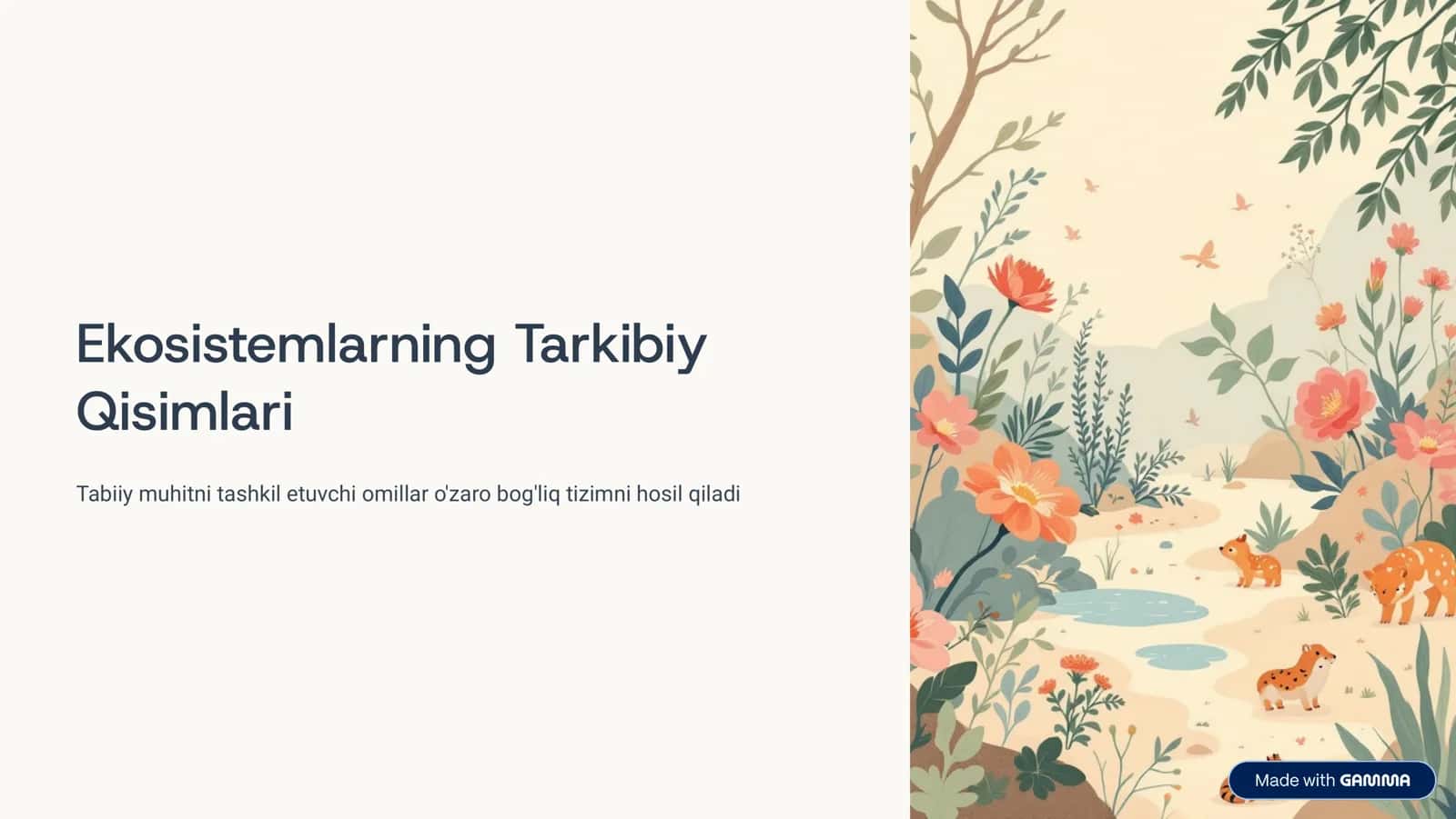 Ekosistemlarning Tarkibiy Qisimlari 1