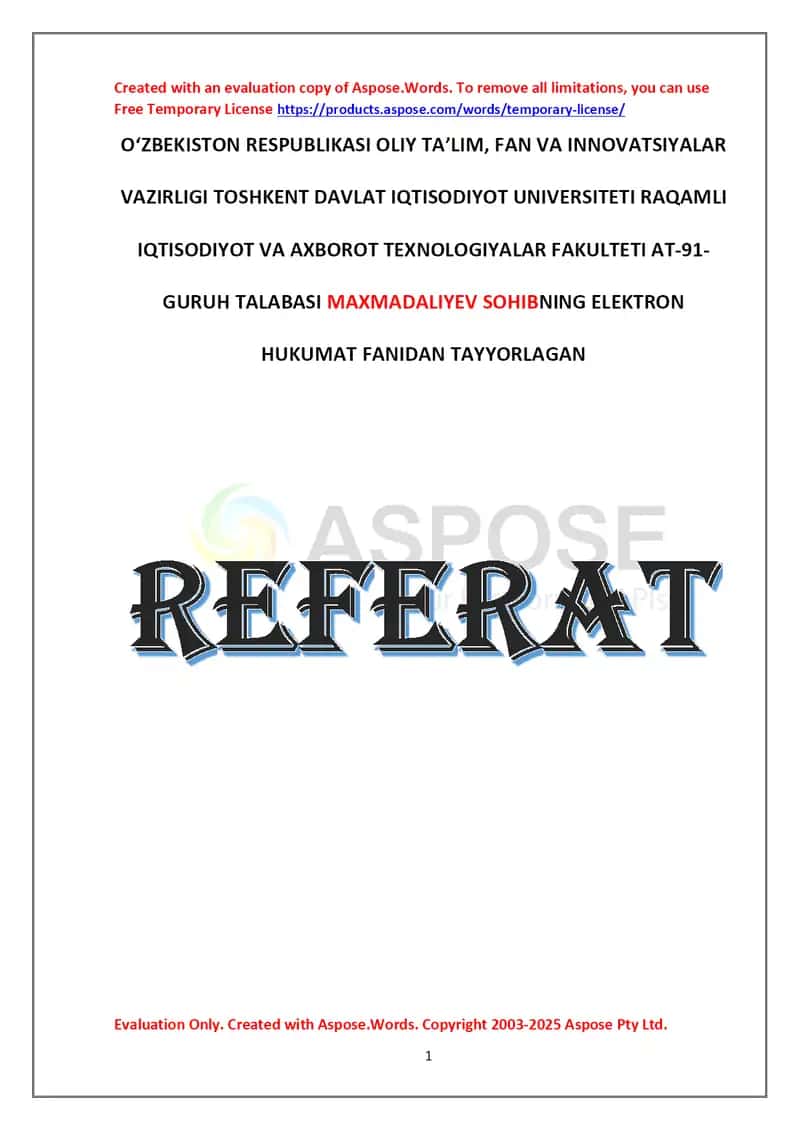 Elektron hukumat bo‘yicha referat 1