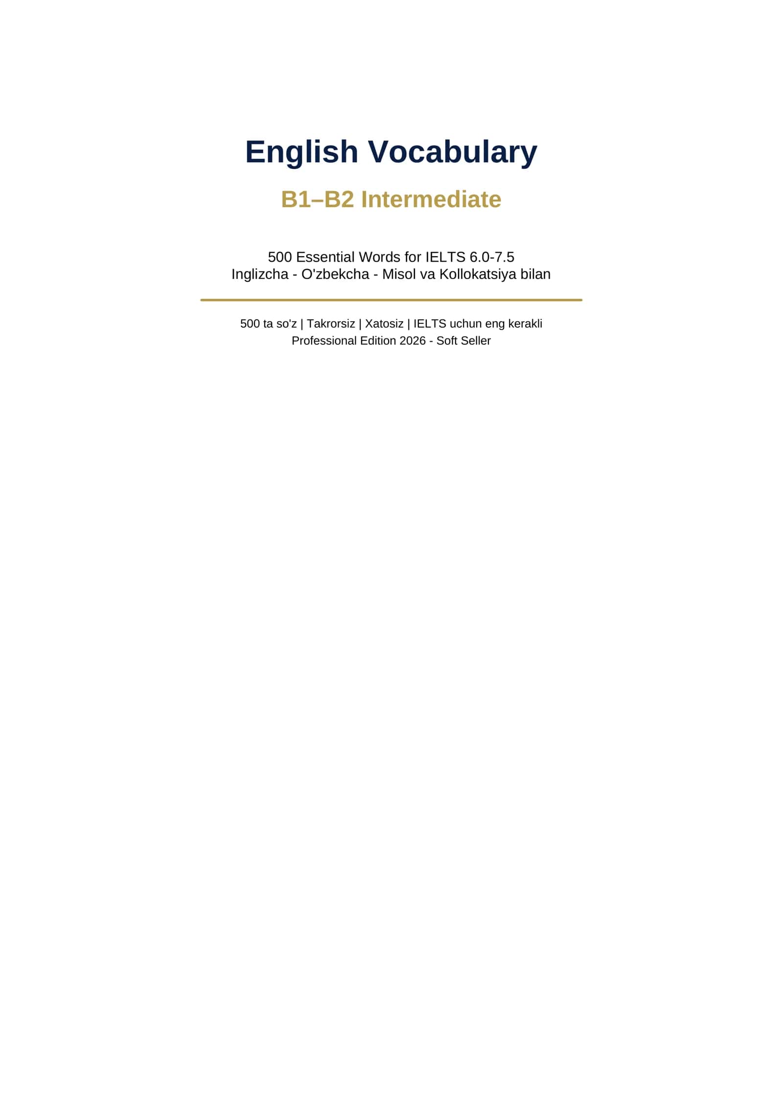English Vocabulary B1-B2 (Ingilizcha lug'at B1,B2 daraja) 1