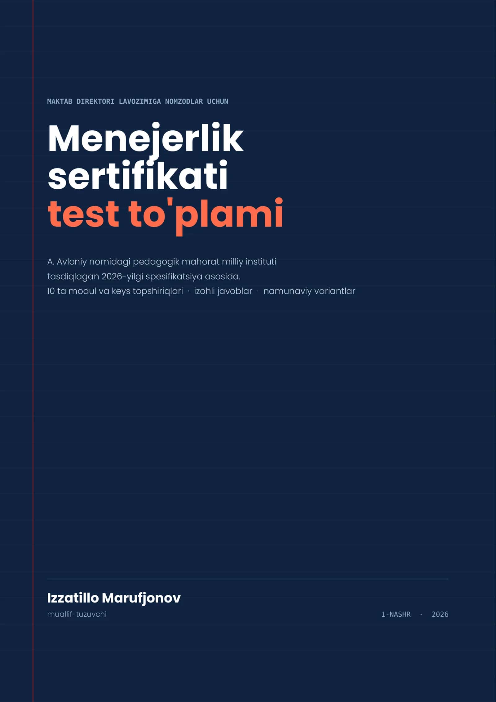 MENEJERLIK SERTIFIKATI — TEST TO'PLAMI 1