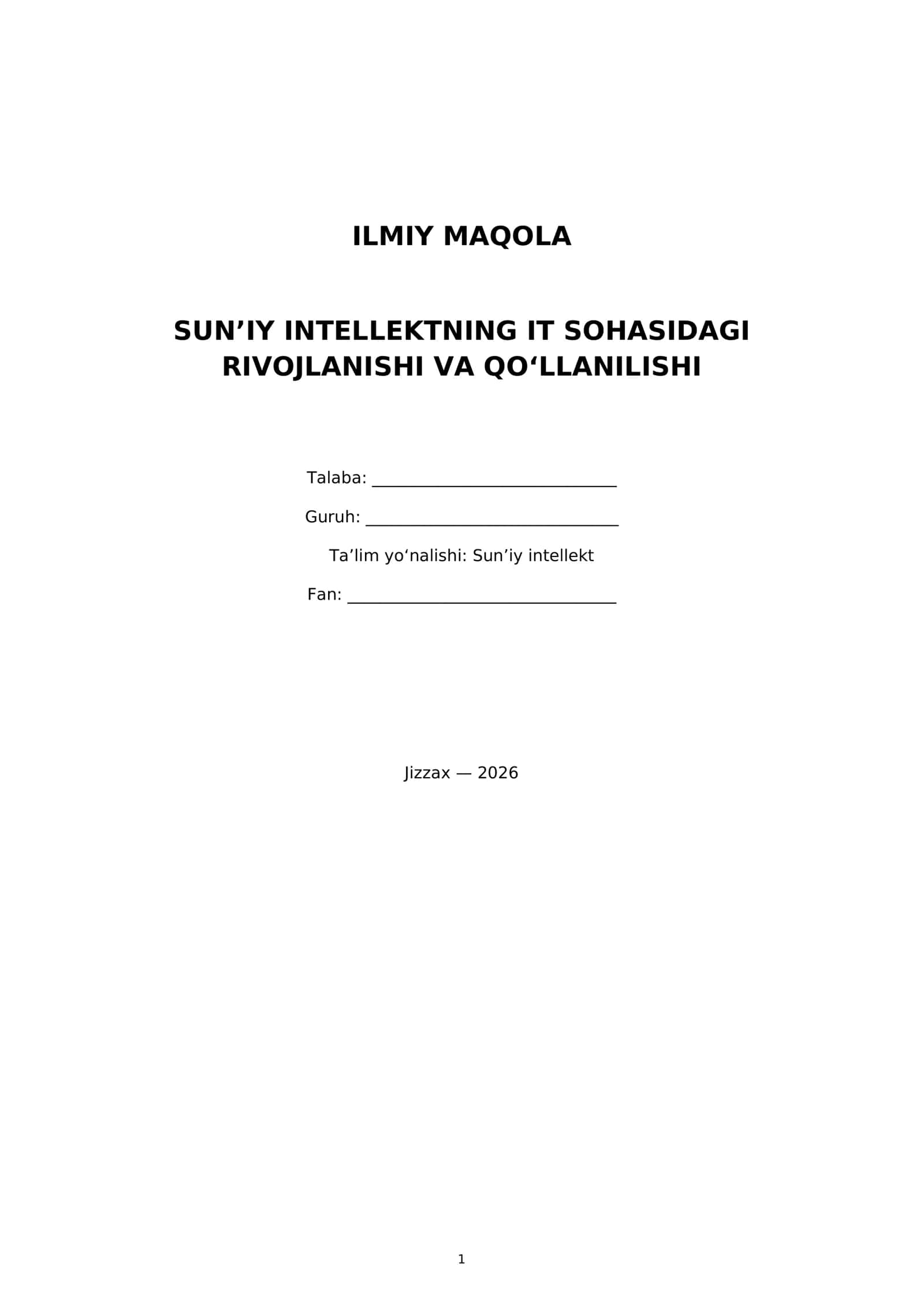 IT BOYICHA TUSHUNCHA MAVZU 1