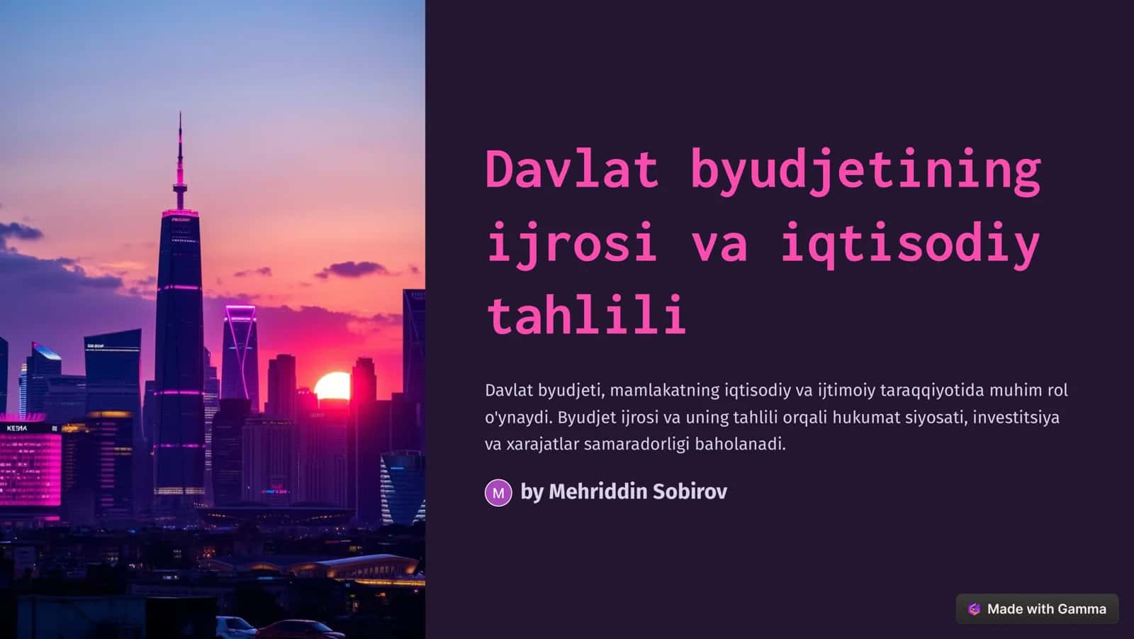 Davlat byudjetining  ijrosi va iqtisodiy  tahlili 1