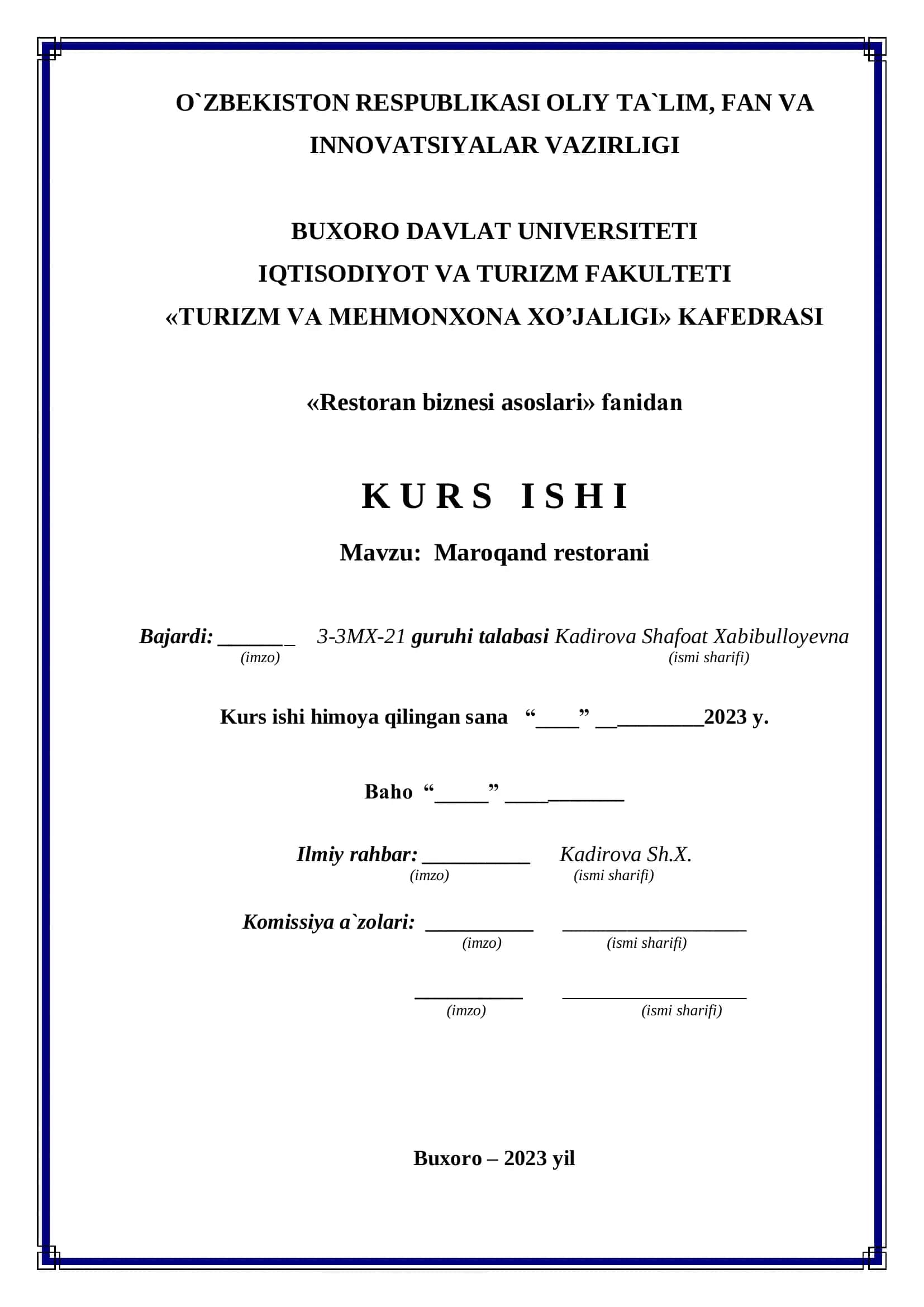 Maroqand restorani 1