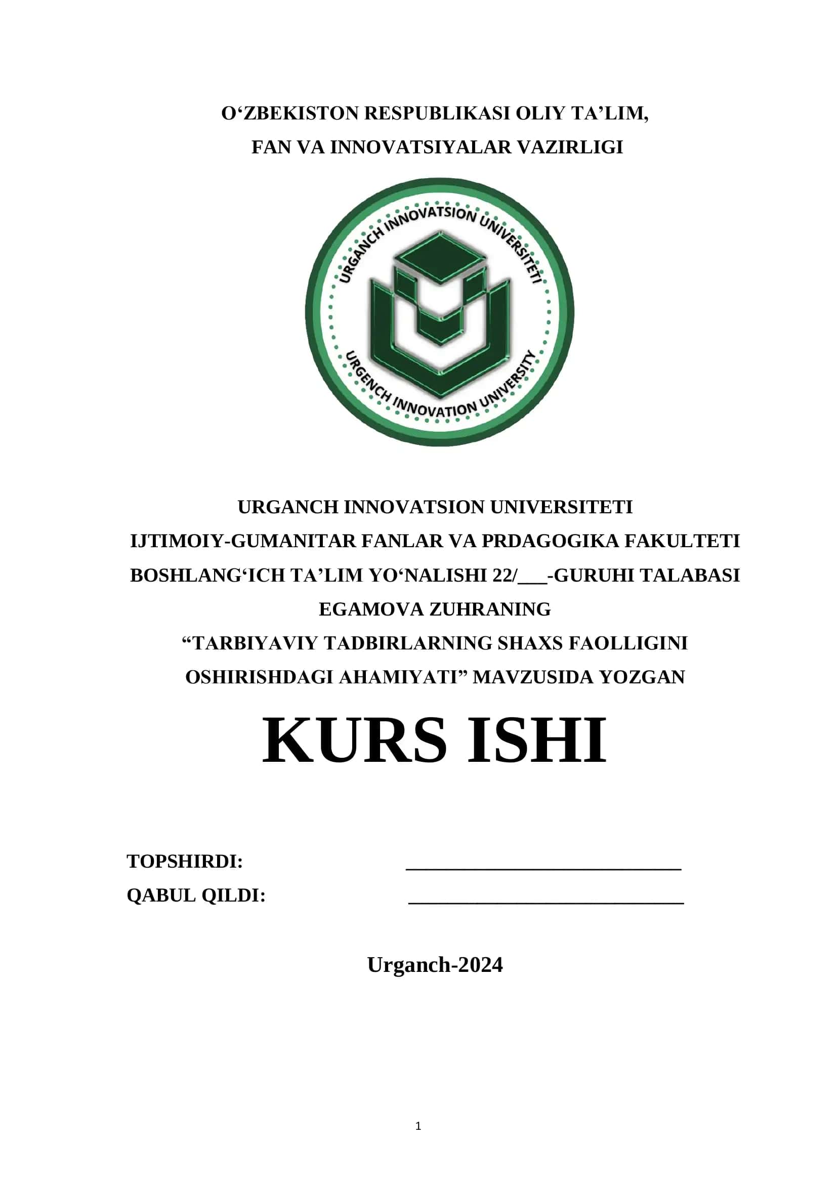 TARBIYAVIY TADBIRLARNING SHAXS FAOLLIGINI OSHIRISHDAGI AHAMIYATI 1