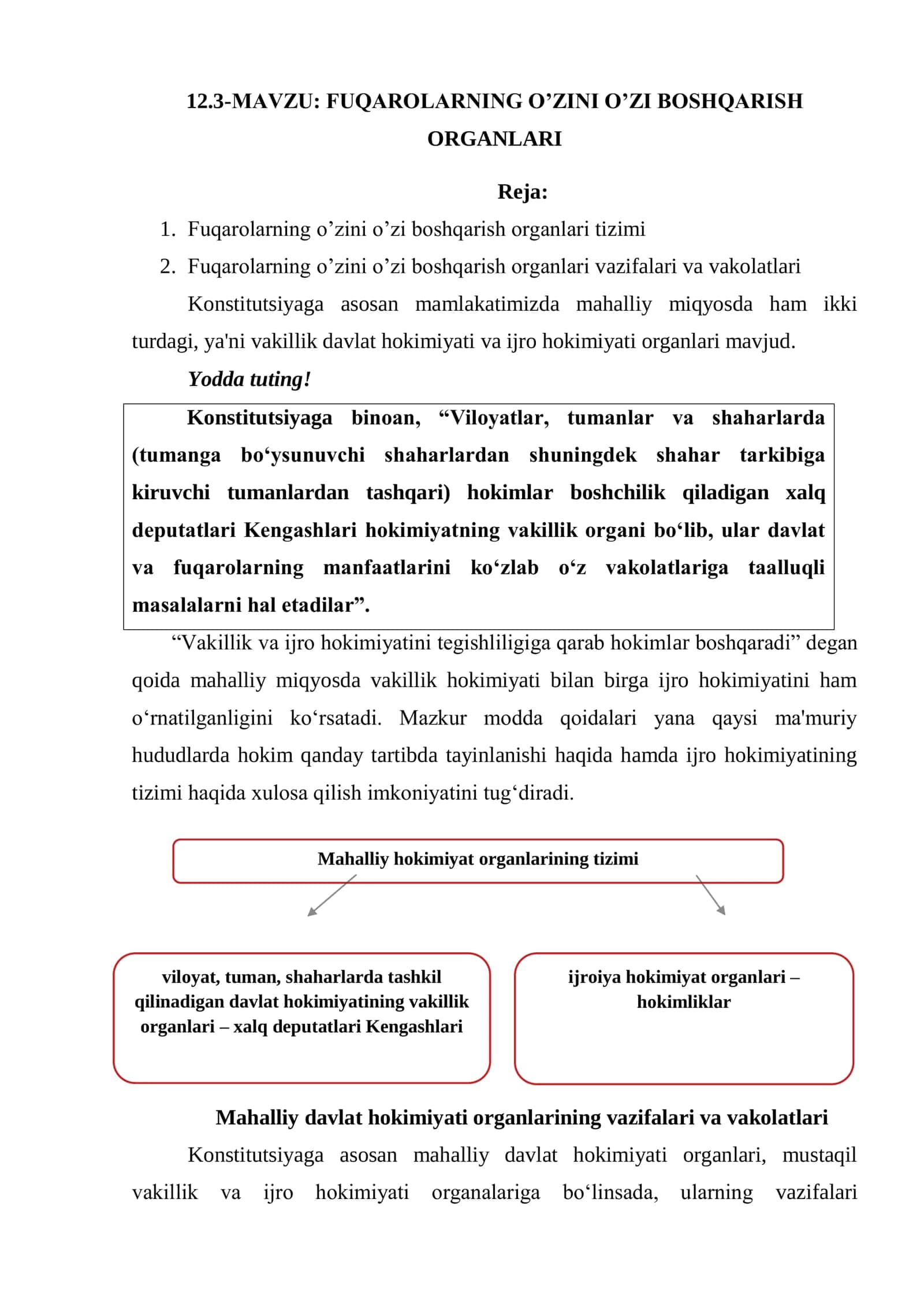 FUQAROLARNING O’ZINI O’ZI BOSHQARISH ORGANLARI 1
