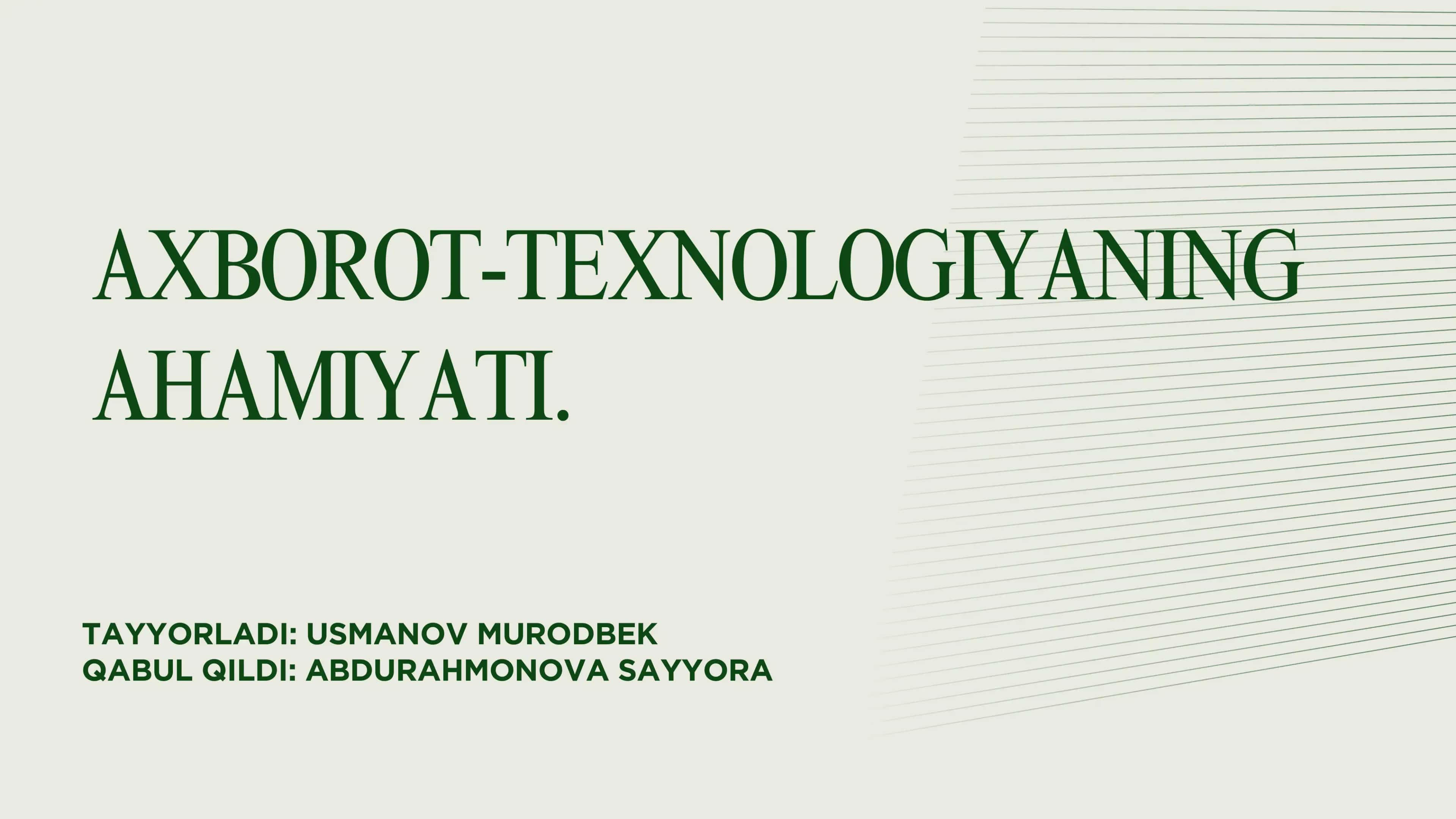 Axborot texnologiyasi 1
