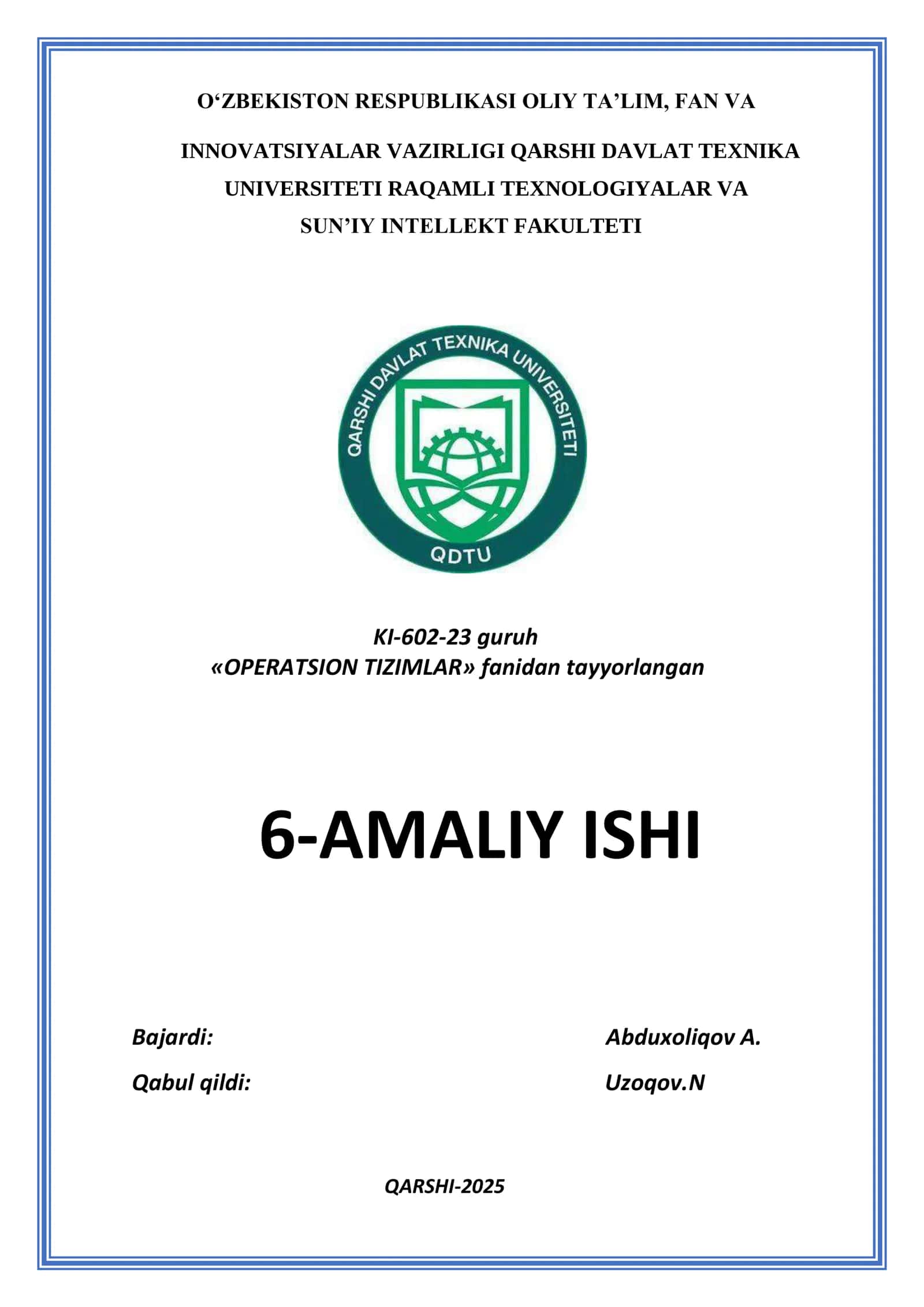 OPERATSION TIZIMLAR 1