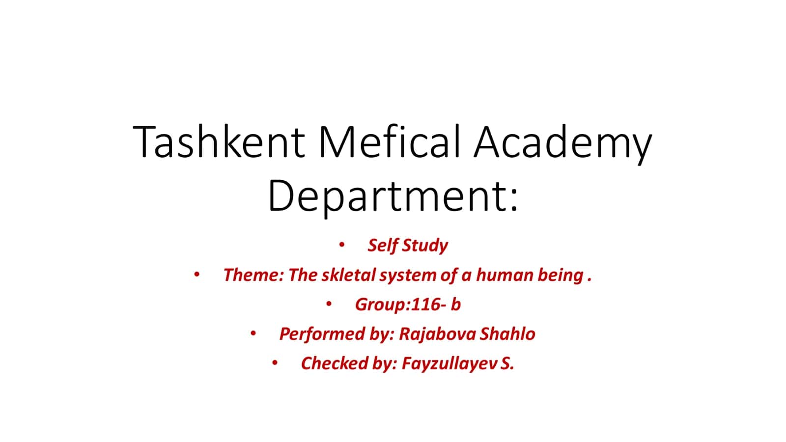 The skletal system of a human being 1