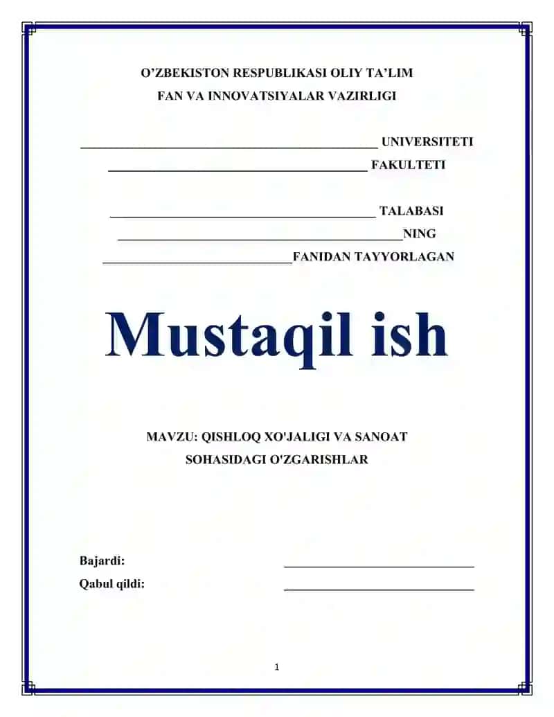 QISHLOQ XO'JALIGI VA SANOAT SOHASIDAGI O'ZGARISHLAR 1