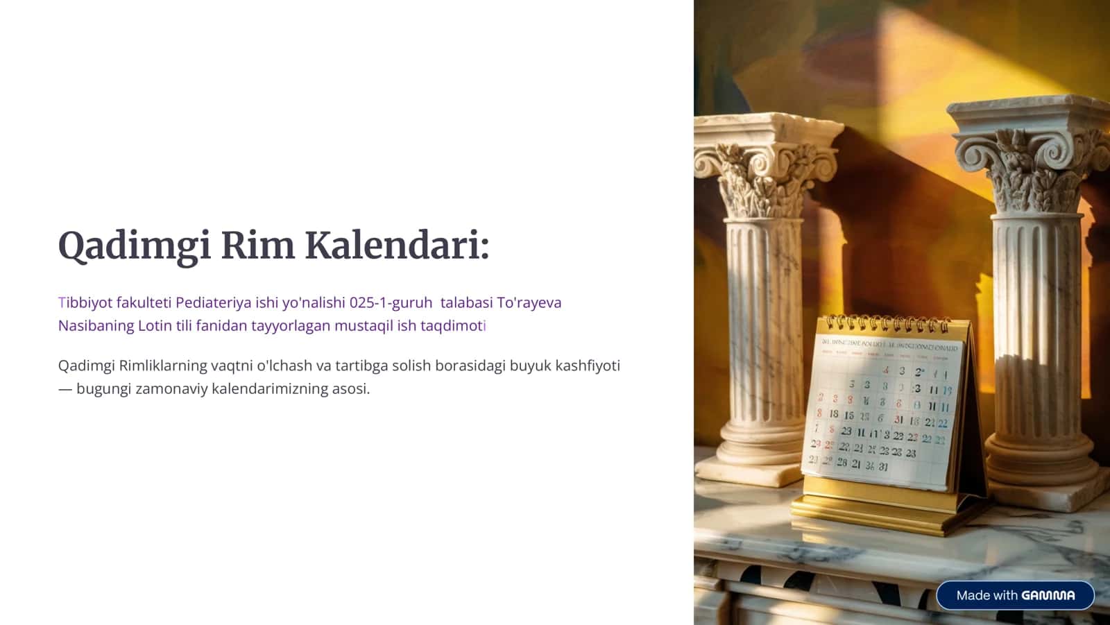 Qadimgi Rim Kalendari 1