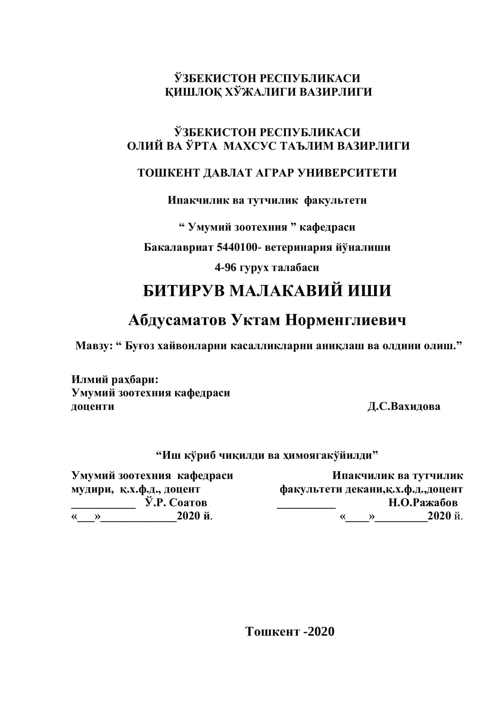 Буғоз хайвонларни касалликларни аниқлаш ва олдини олиш 1
