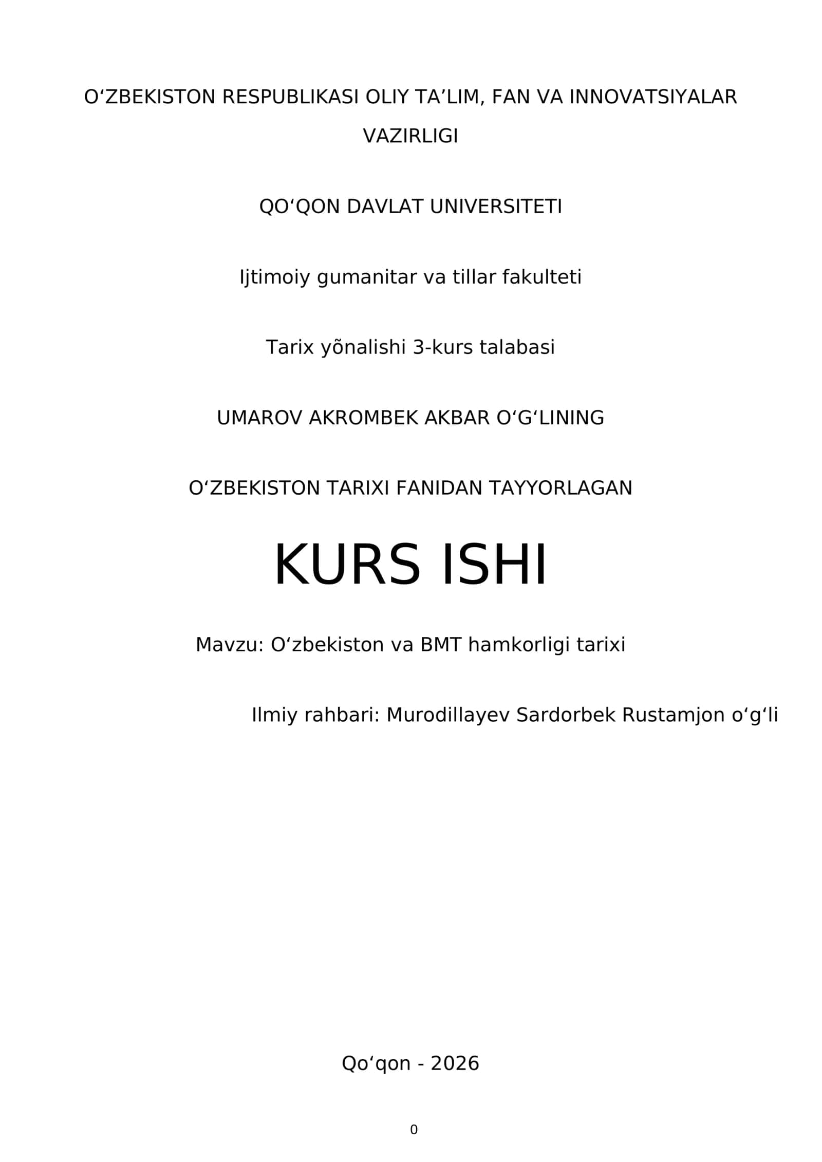 Oʻzbekiston va BMT: Hamkorlikning Asosiy Bosqichlari 1