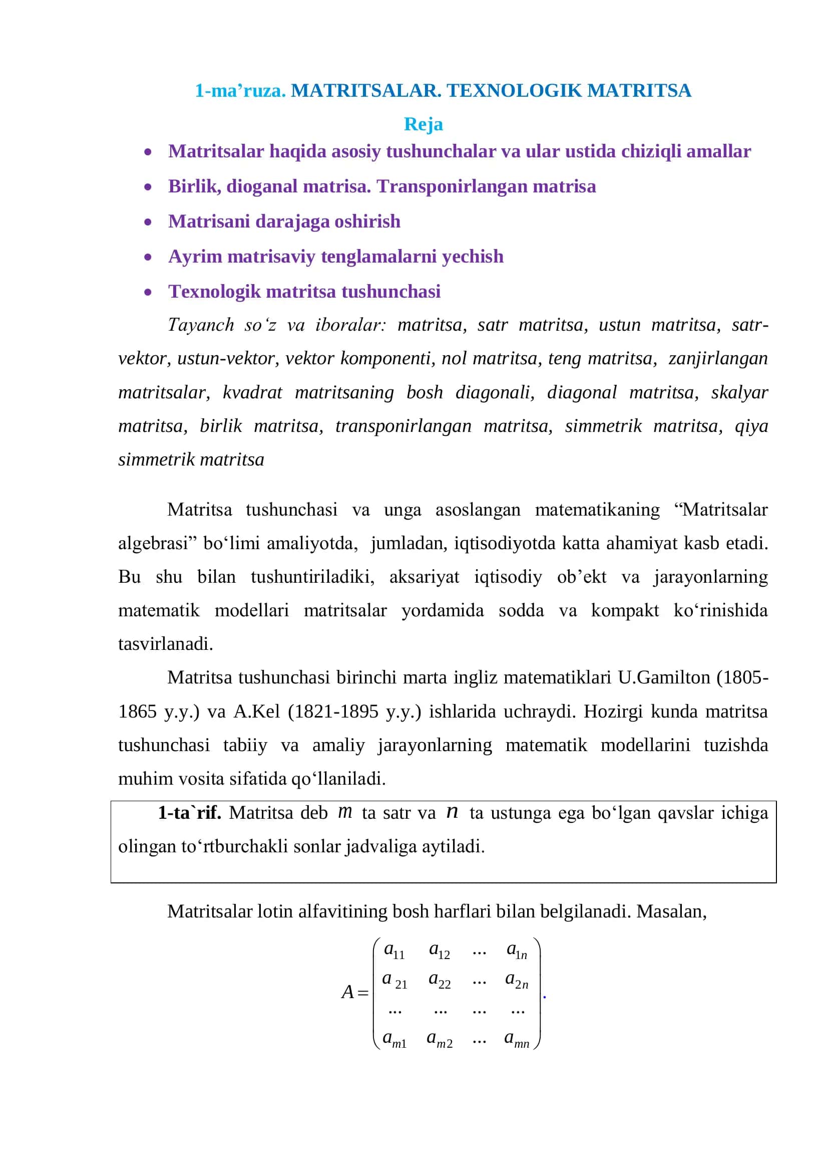 Matritsalar 1