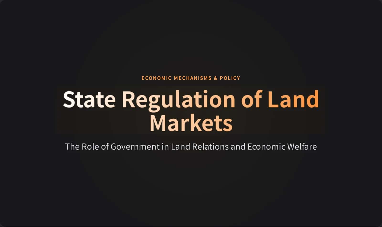 ECONOMIC MECHANISMS & POLICY 1
