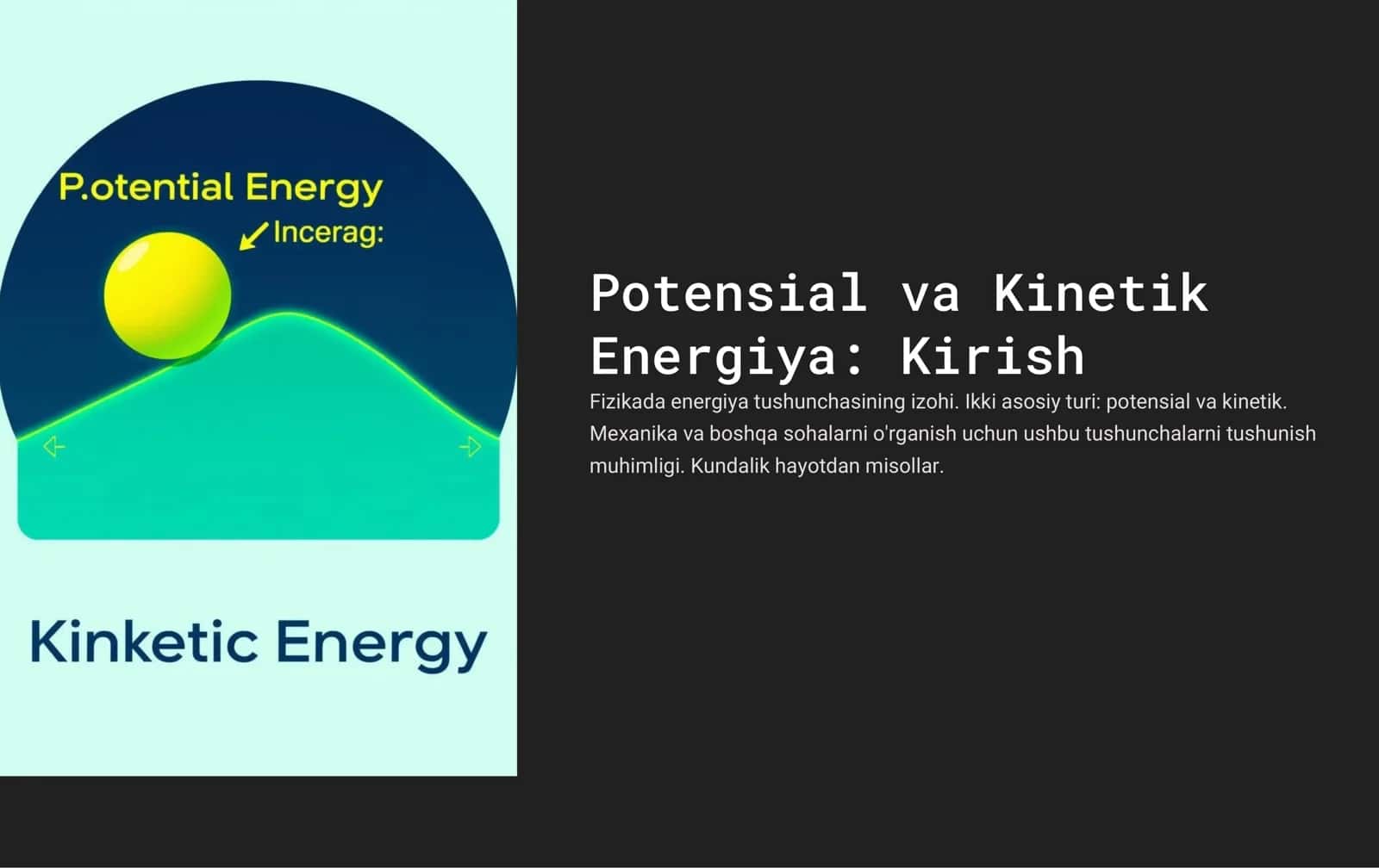 Potensial va Kinetik 1