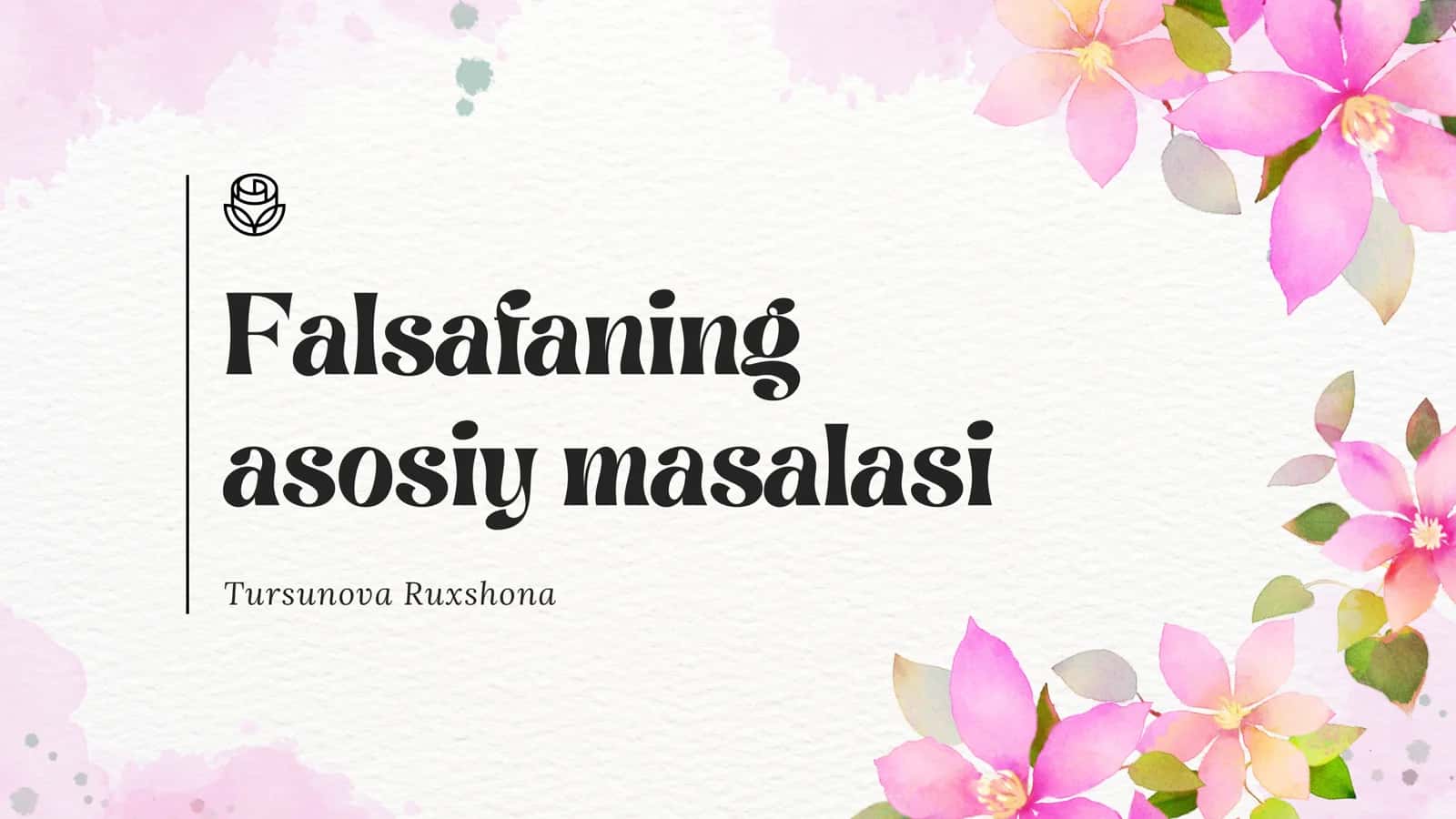 Falsafaning asosiy masalasi 1