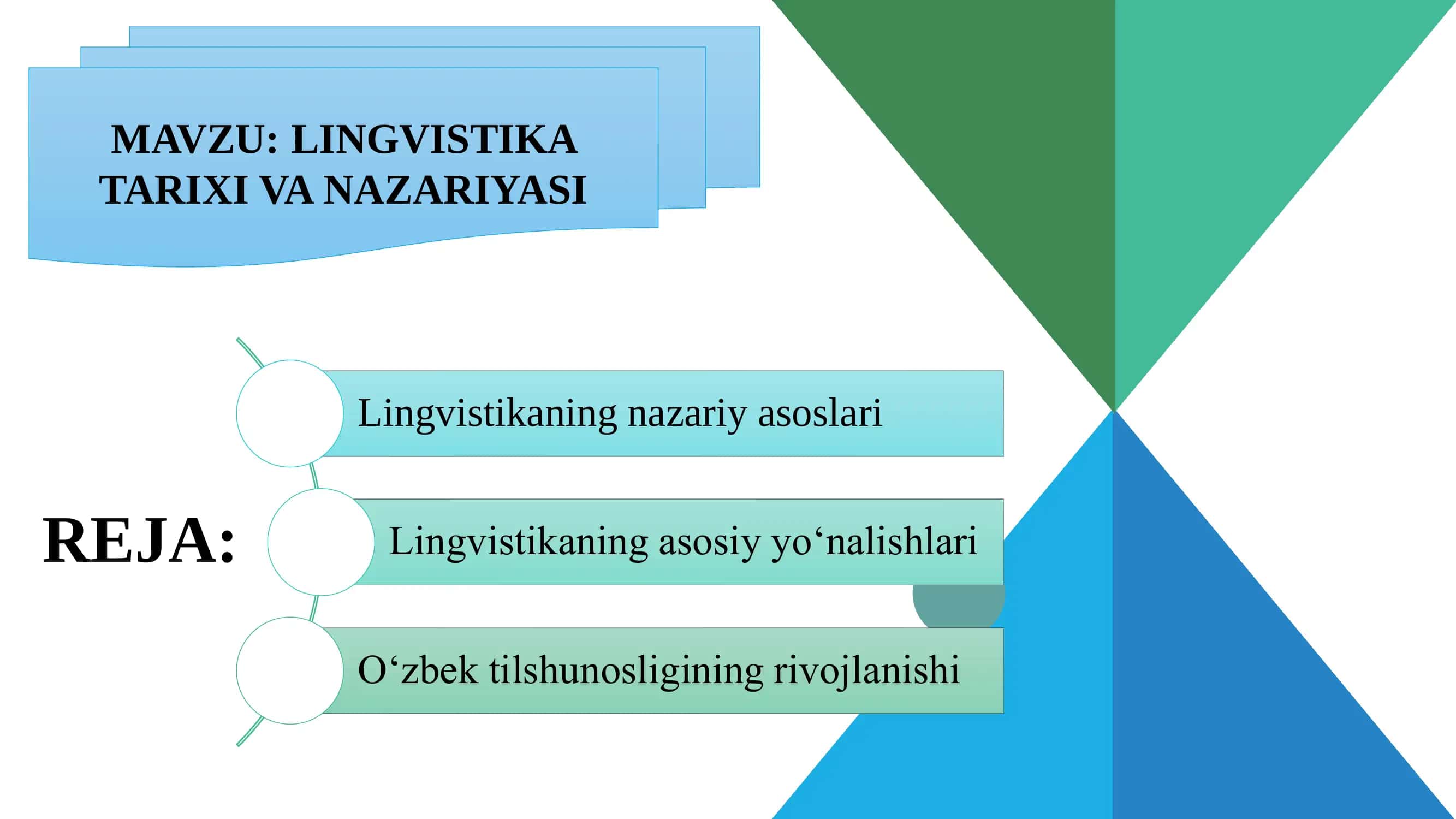 LINGVISTIKA TARIXI VA NAZARIYASI 1