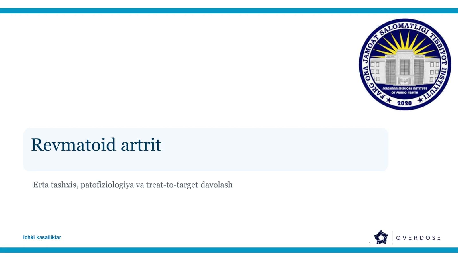 Revmatoid artrit: tushuncha 1