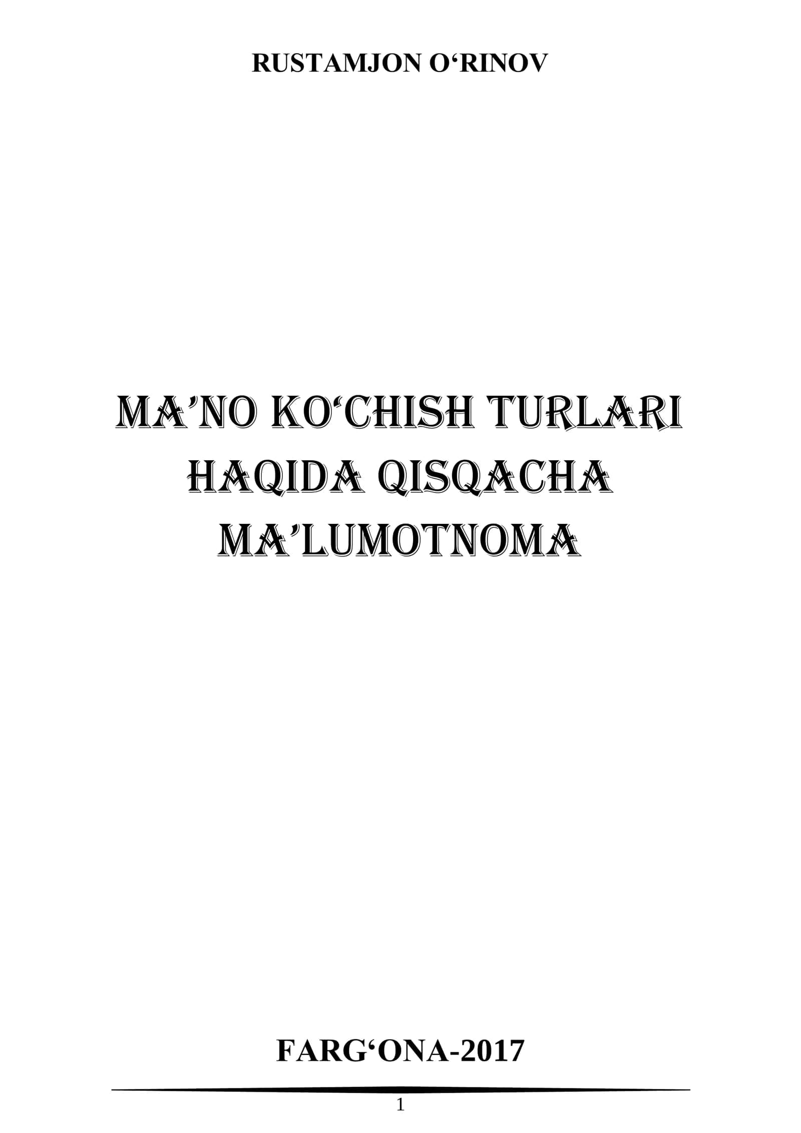 Ma’no ko‘chish turlari haqida qisqacha ma’lumotnoma 1