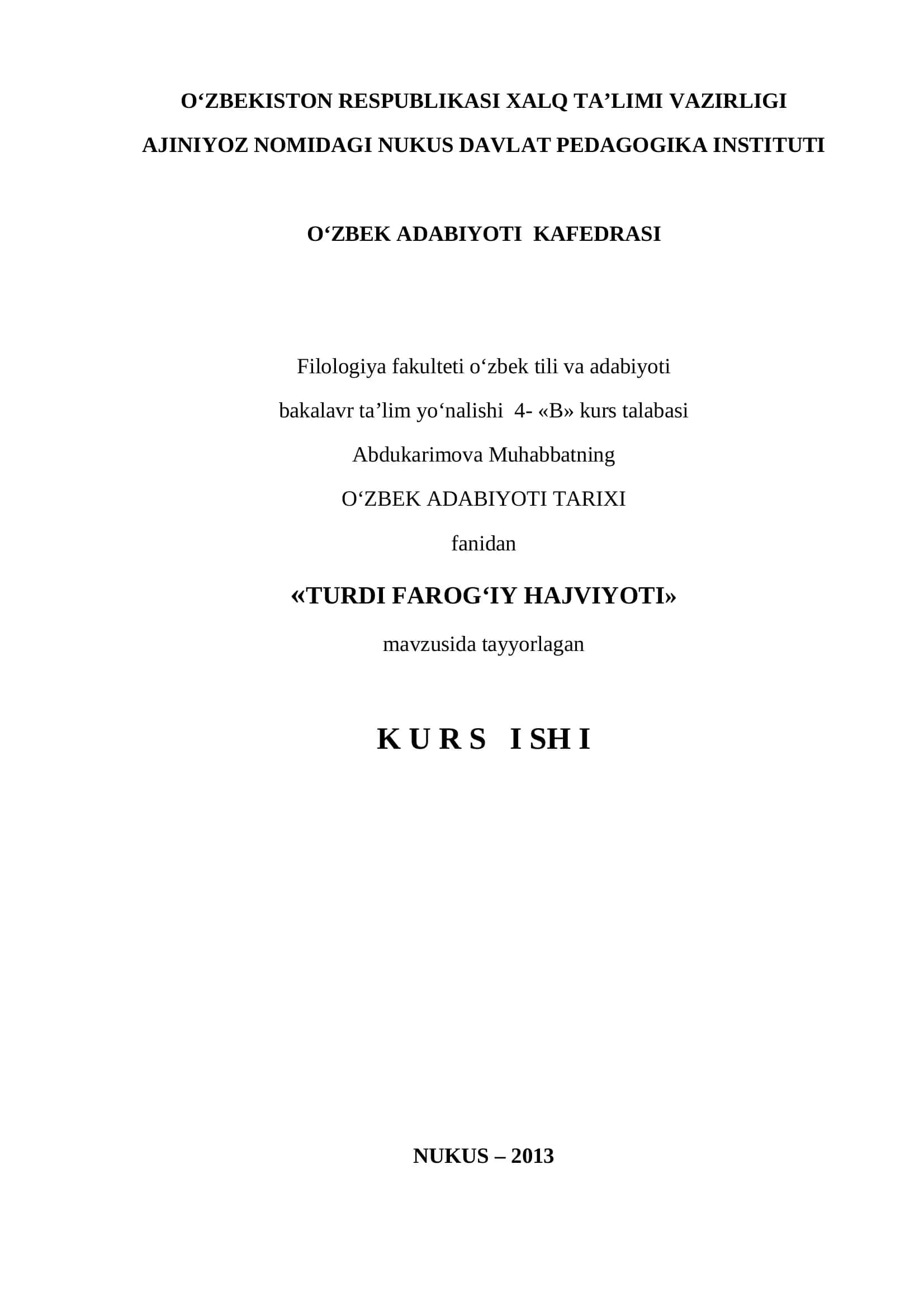 TURDI FAROG‘IY HAJVIYOTI 1