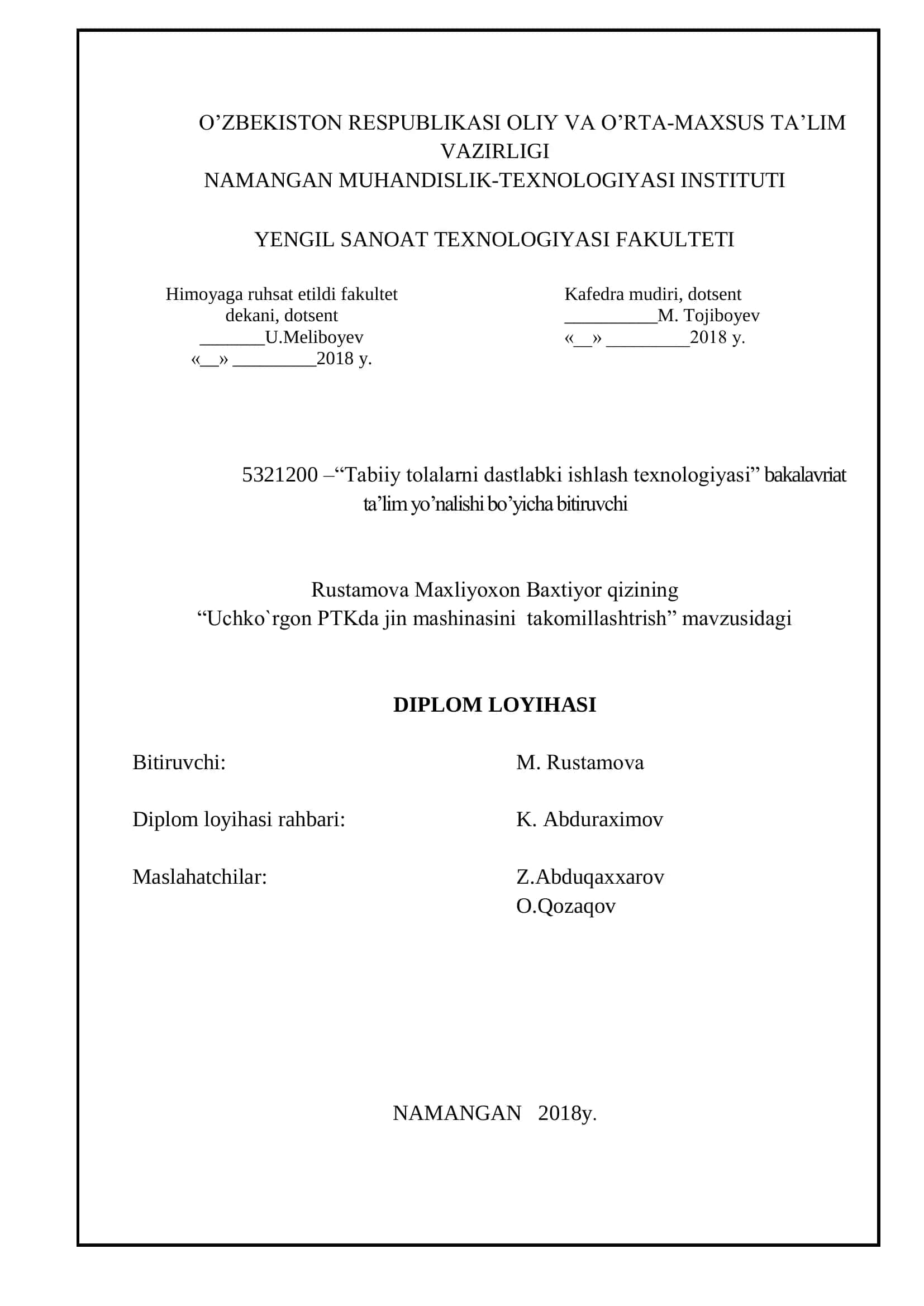 Tabiiy tоlalarni dastlabki ishlash texnоlоgiyasi 1