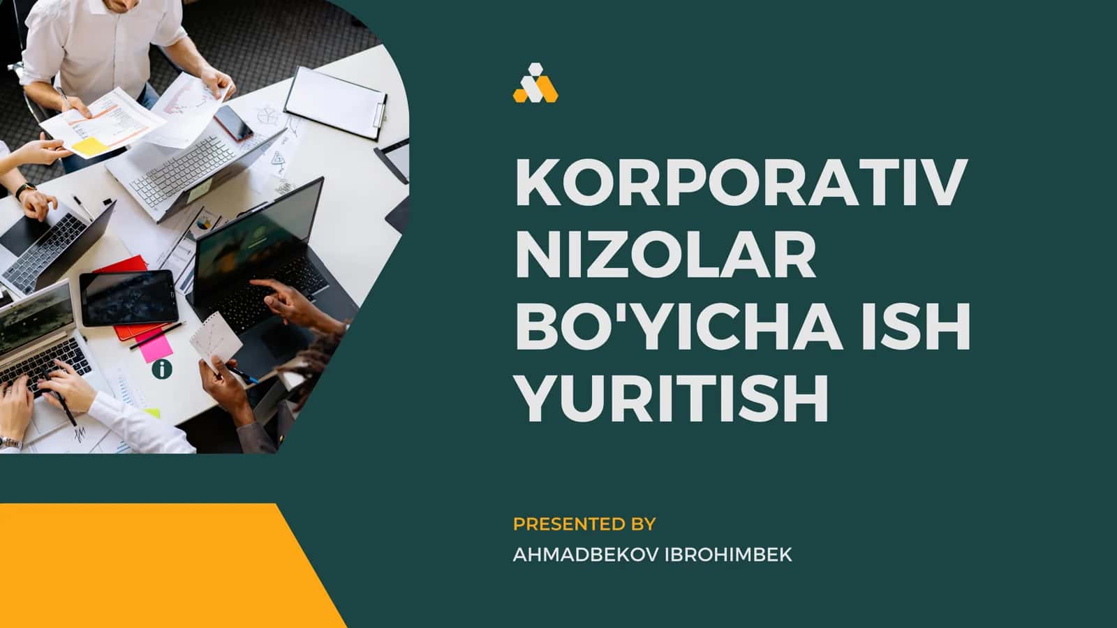 KORPORATIV NIZOLAR BO'YICHA ISH YURITISH 1