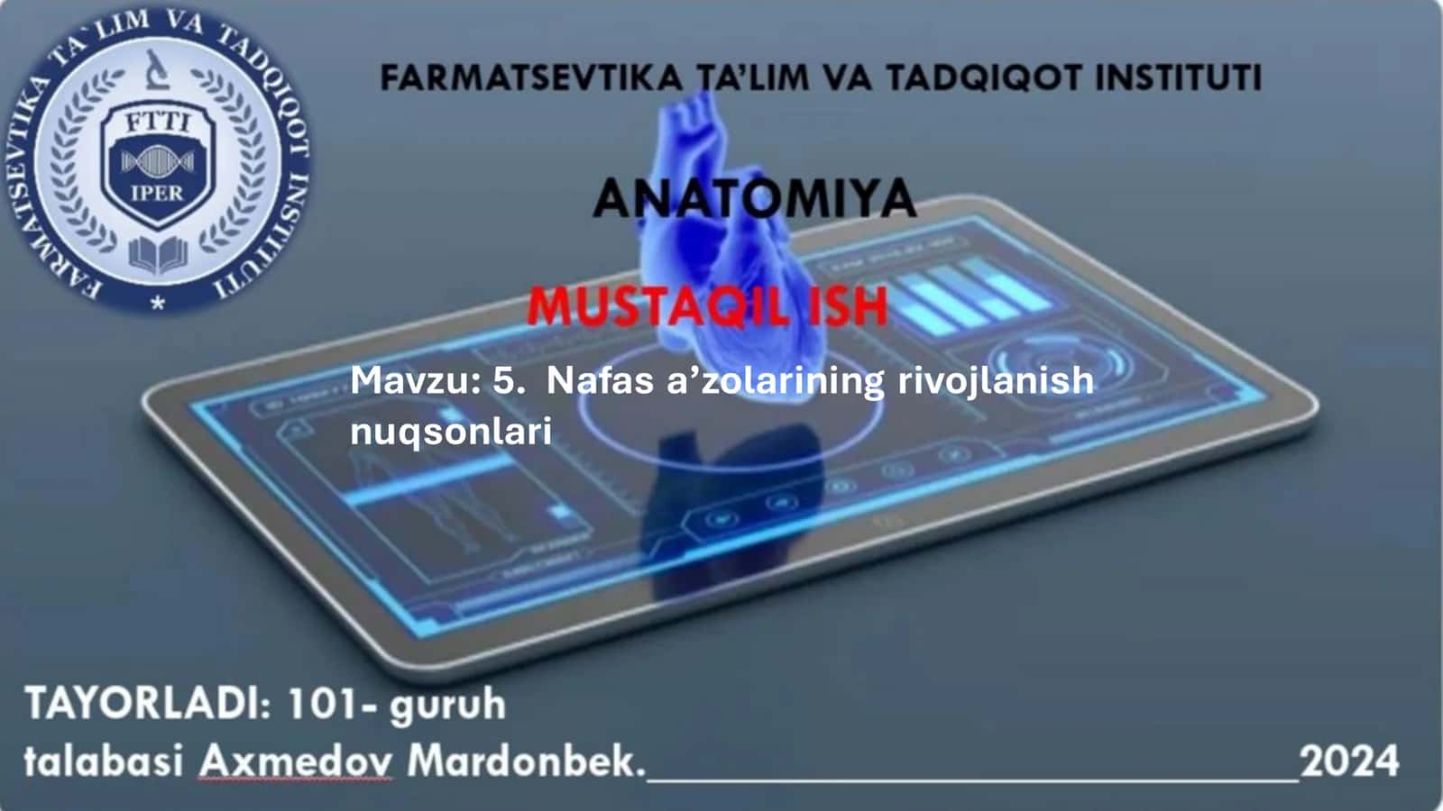Nafas a’zolarining rivojlanishi 1