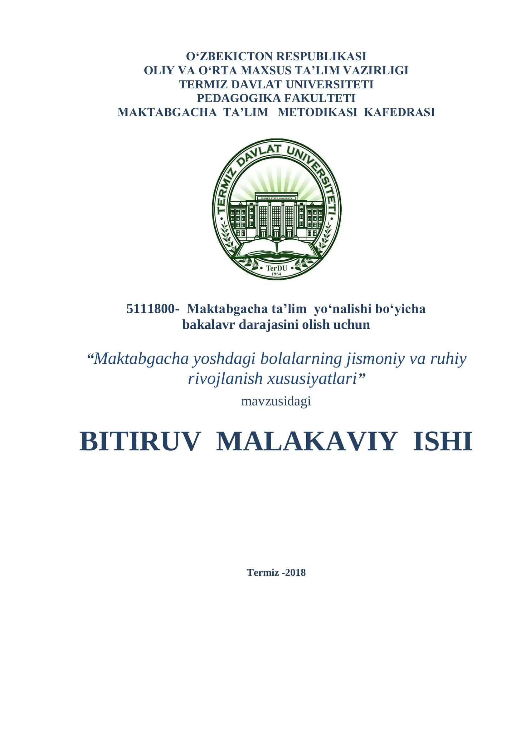 Maktabgacha Yoshdagi Bolalarning Jismoniy va Ruhiy Rivojlanish Xususiyatlar 1