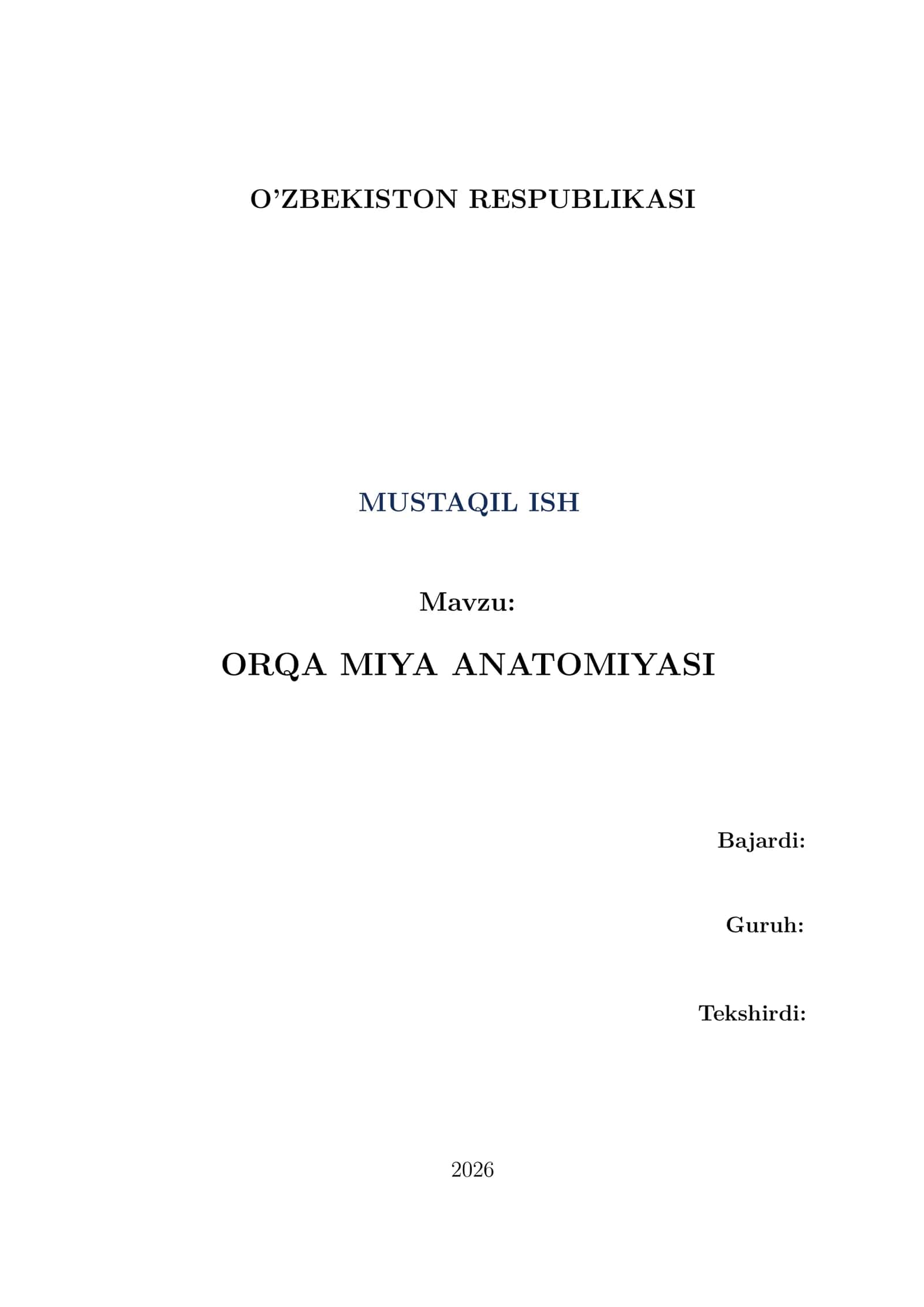 ORQA MIYA ANATOMIYASI 1