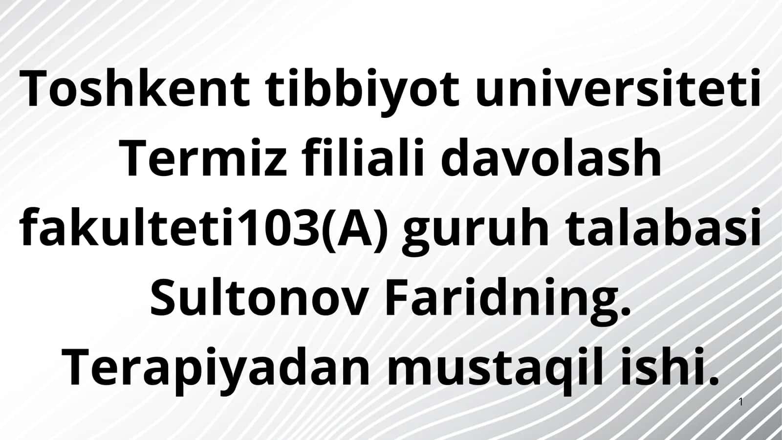 Terapiyadan mustaqil ishi 1