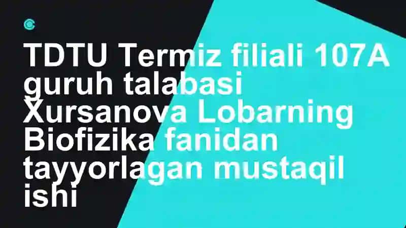Eshitish biofizikasi elementlari 1