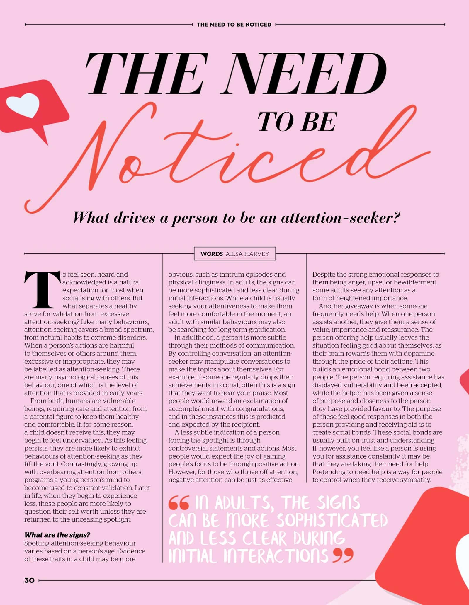 THE NEED TO BE NOTICED 1