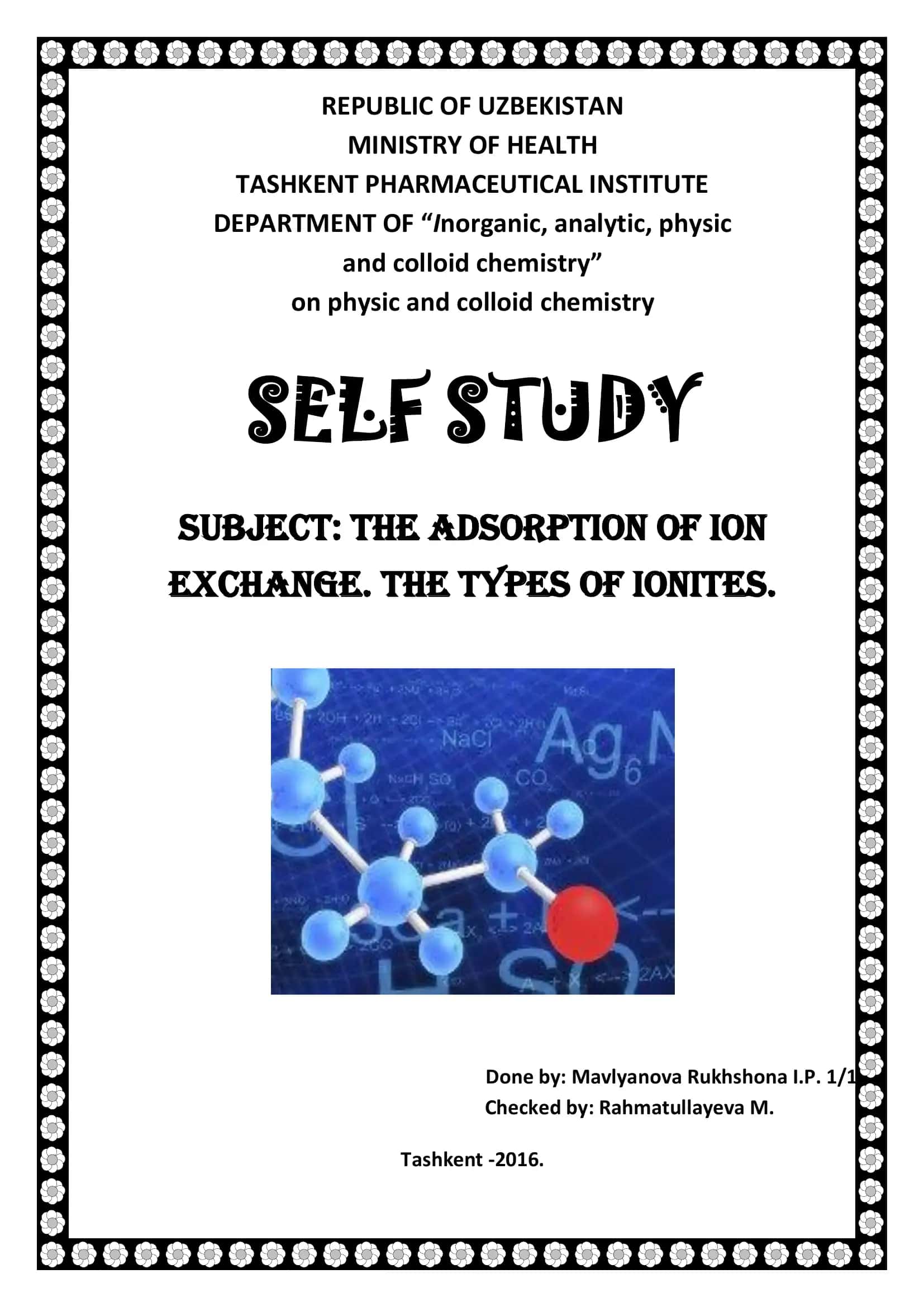 Adsorption of Ion Exchange 1