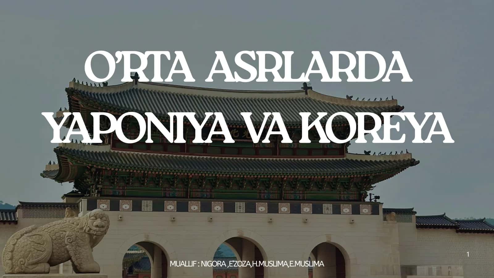 O’RTA ASRLARDA YAPONIYA VA KOREYA 1