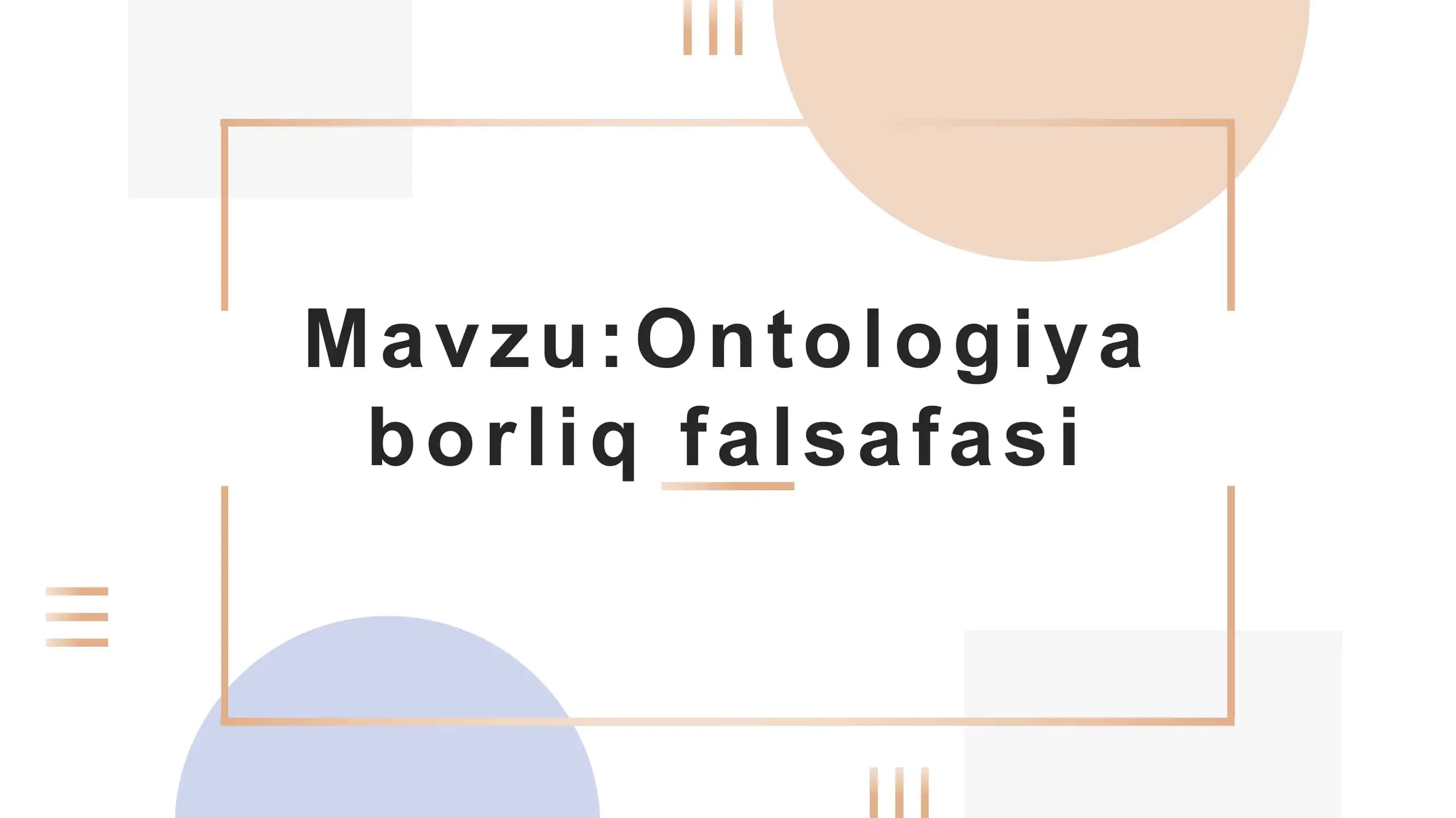 Ontologiya 1