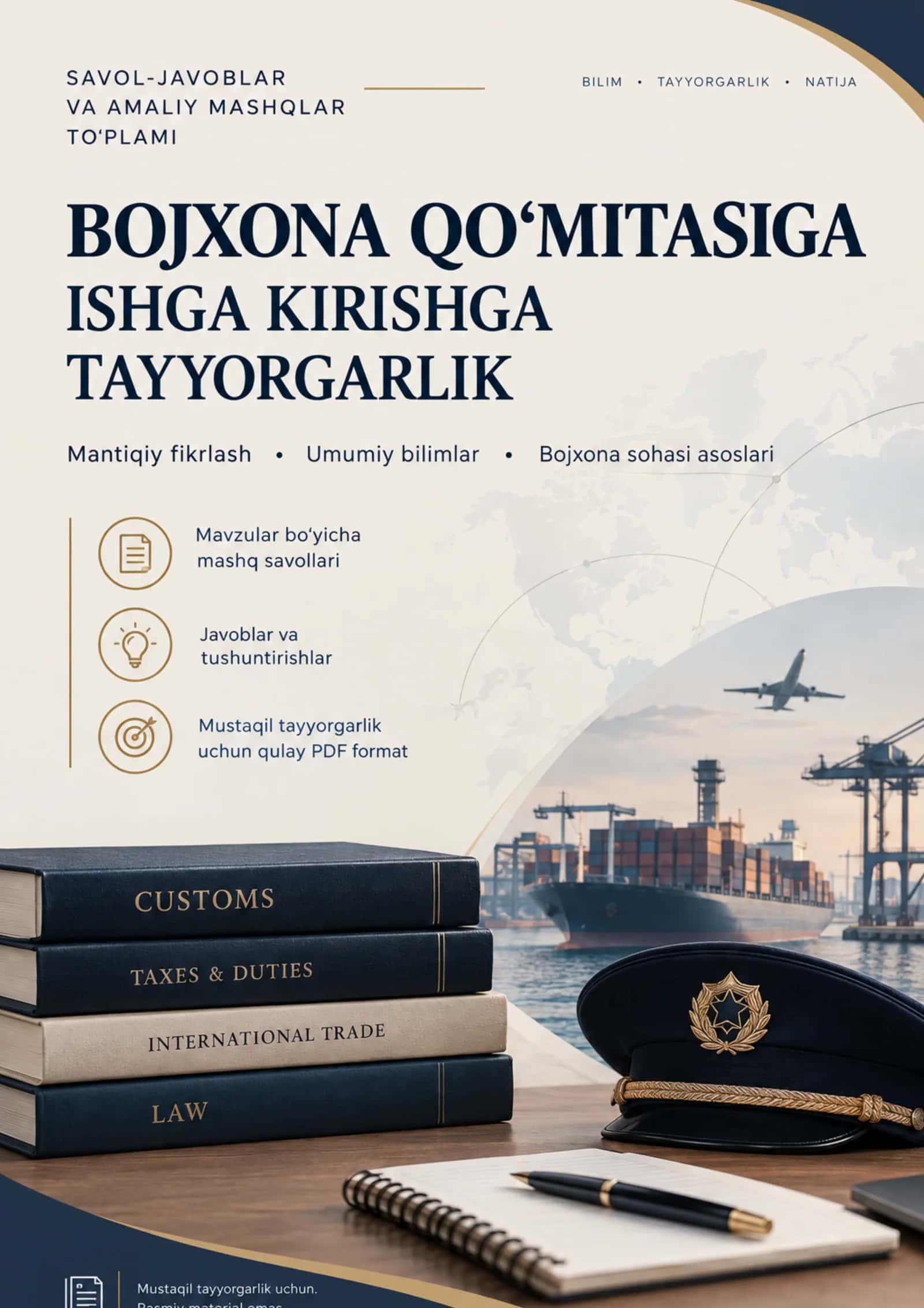 Bojxona qo‘mitasiga ishga kirishga tayyorgarlik - 60 ta savol-javob va testlar 1