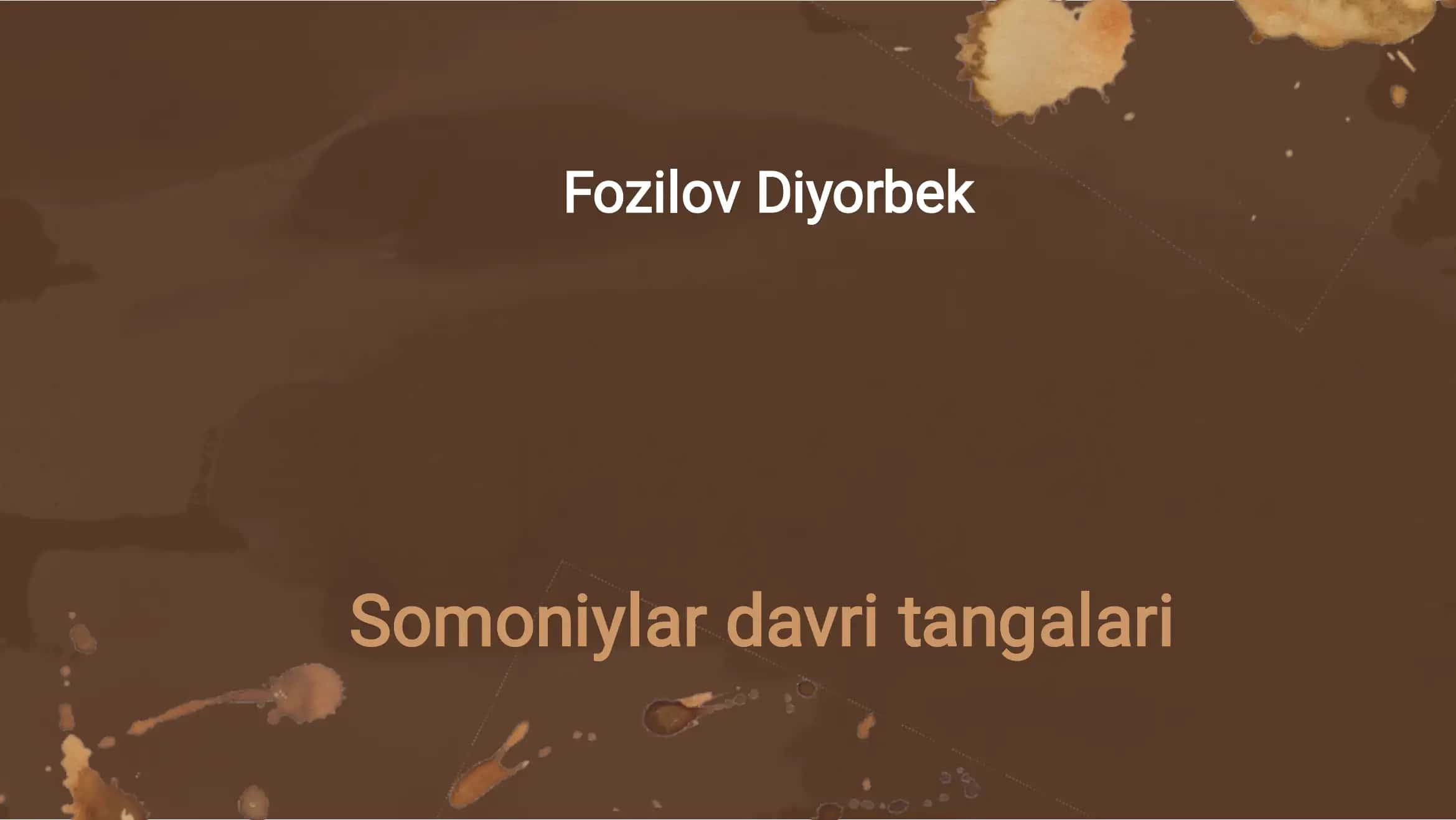 Somoniylar davri tangalari 1
