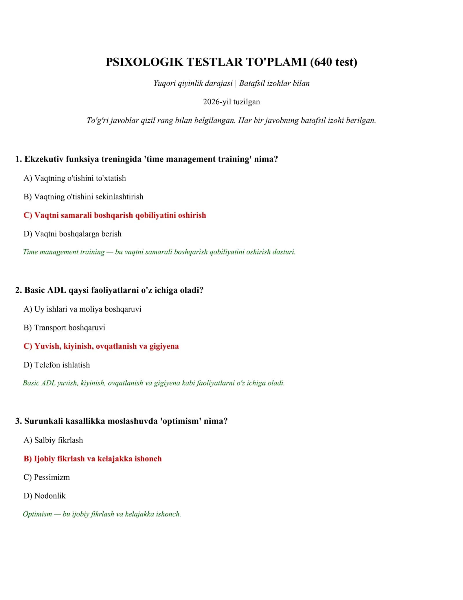 PSIXOLOGIK TESTLAR TO'PLAMI (640 test) 1