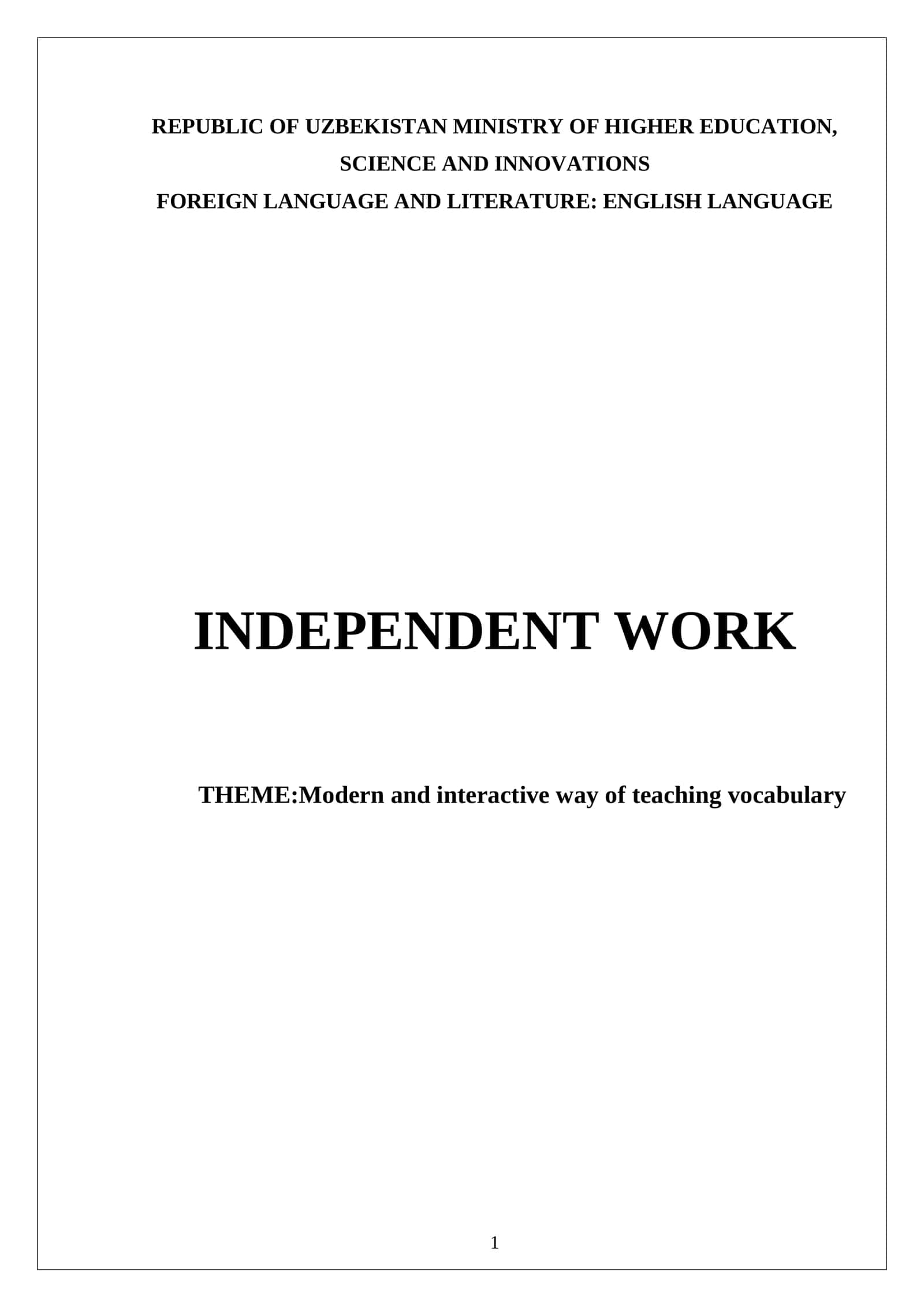 Modern and interactive way of teaching vocabulary. 1
