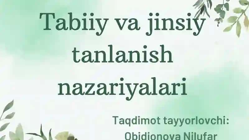 Evolutsiya nazariyasi 1